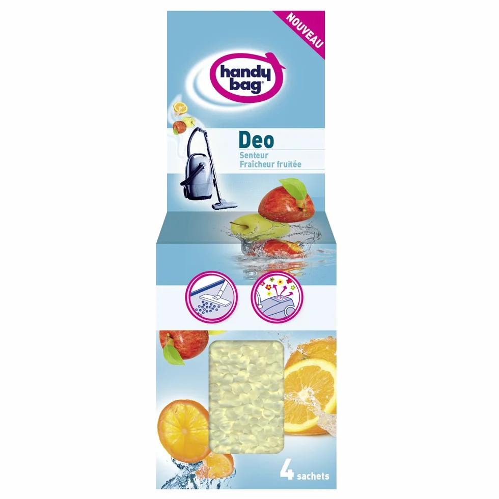 Handy Bag Déo perles Fraîcheur fruitée x4 sachets pour aspirateur