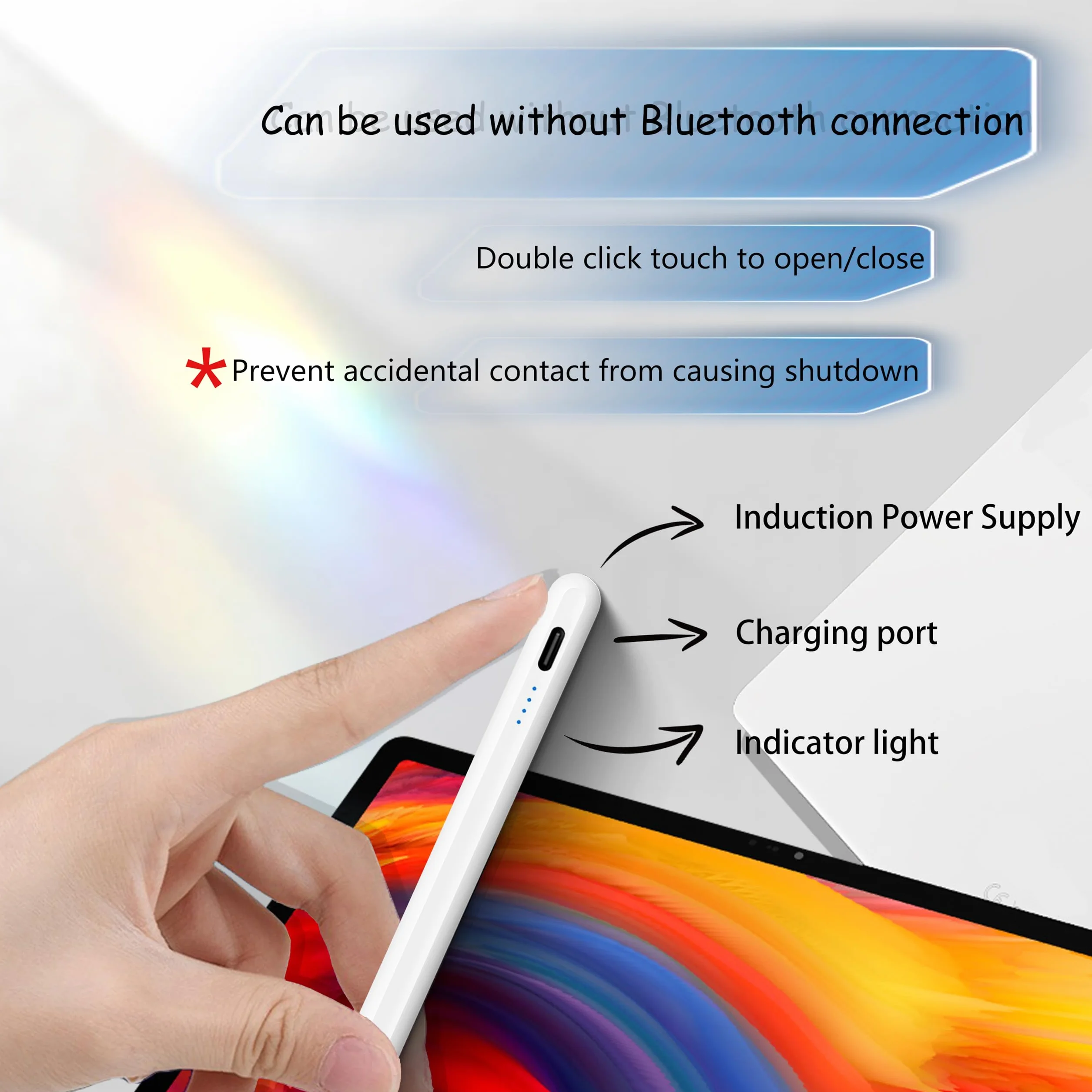 Pensel elektroniczny do tabletów - zamiennik Apple Pencil do iPadów z lat 2018-2024, bez potrzeby połączenia Bluetooth