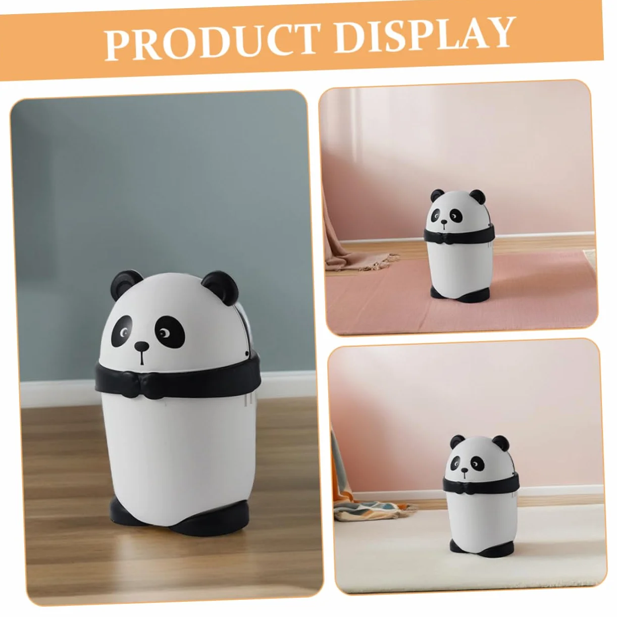 Garneck Poubelle Panda Mignonne Corbeille à Déchets avec Couvercle Rabattable en Plastique PP Cuisine Salon