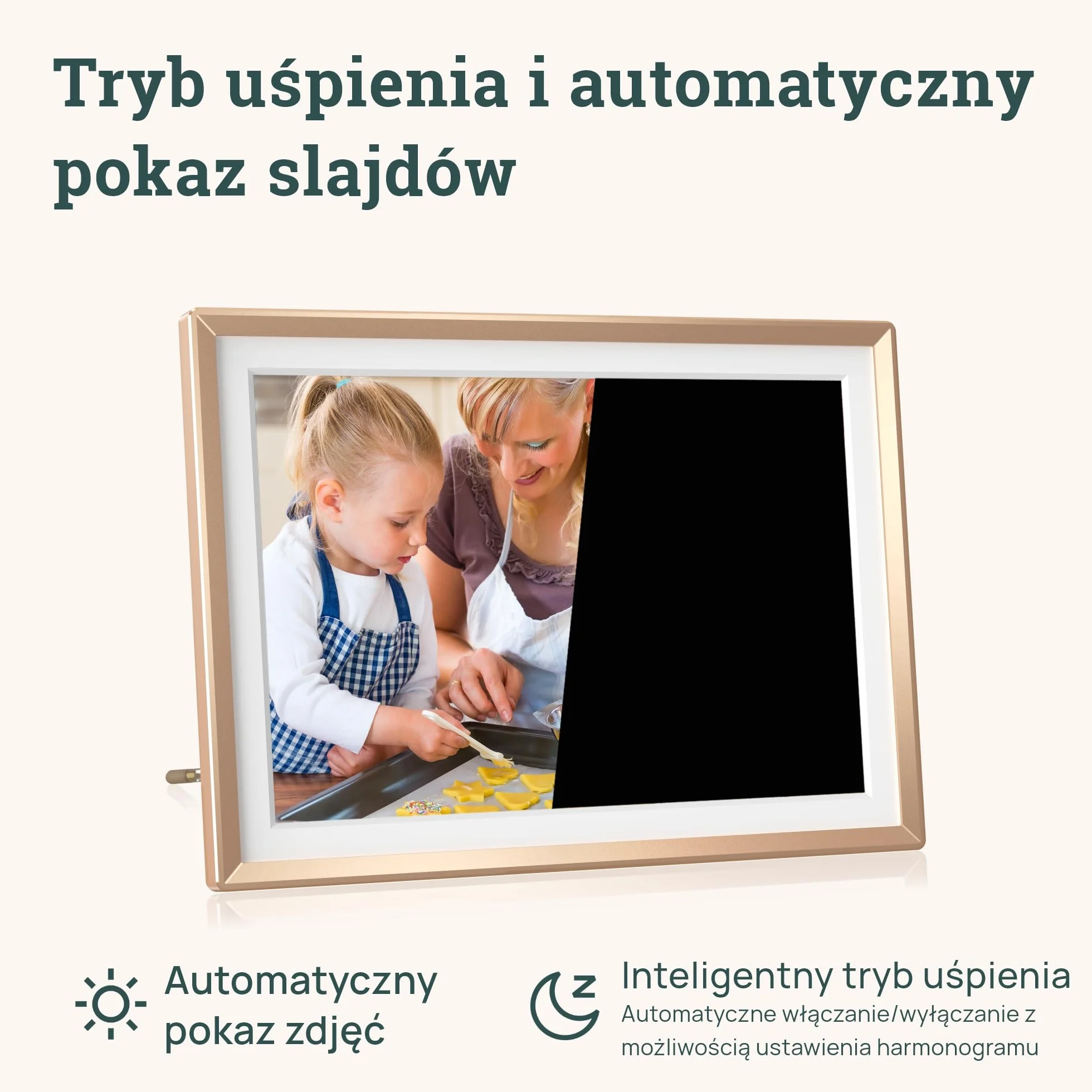 ARZOPA Cyfrowa Ramka na Zdjęcia WiFi 10,1" Nielimitowana Chmura Metalowa Ramka Cyfrowa HD IPS Ekran Dotykowy Bez Abonamentu Udostępniaj Zdjęcia/Filmy Zdalnie bez Limitu Idealny na Prezent - D10 GOLD