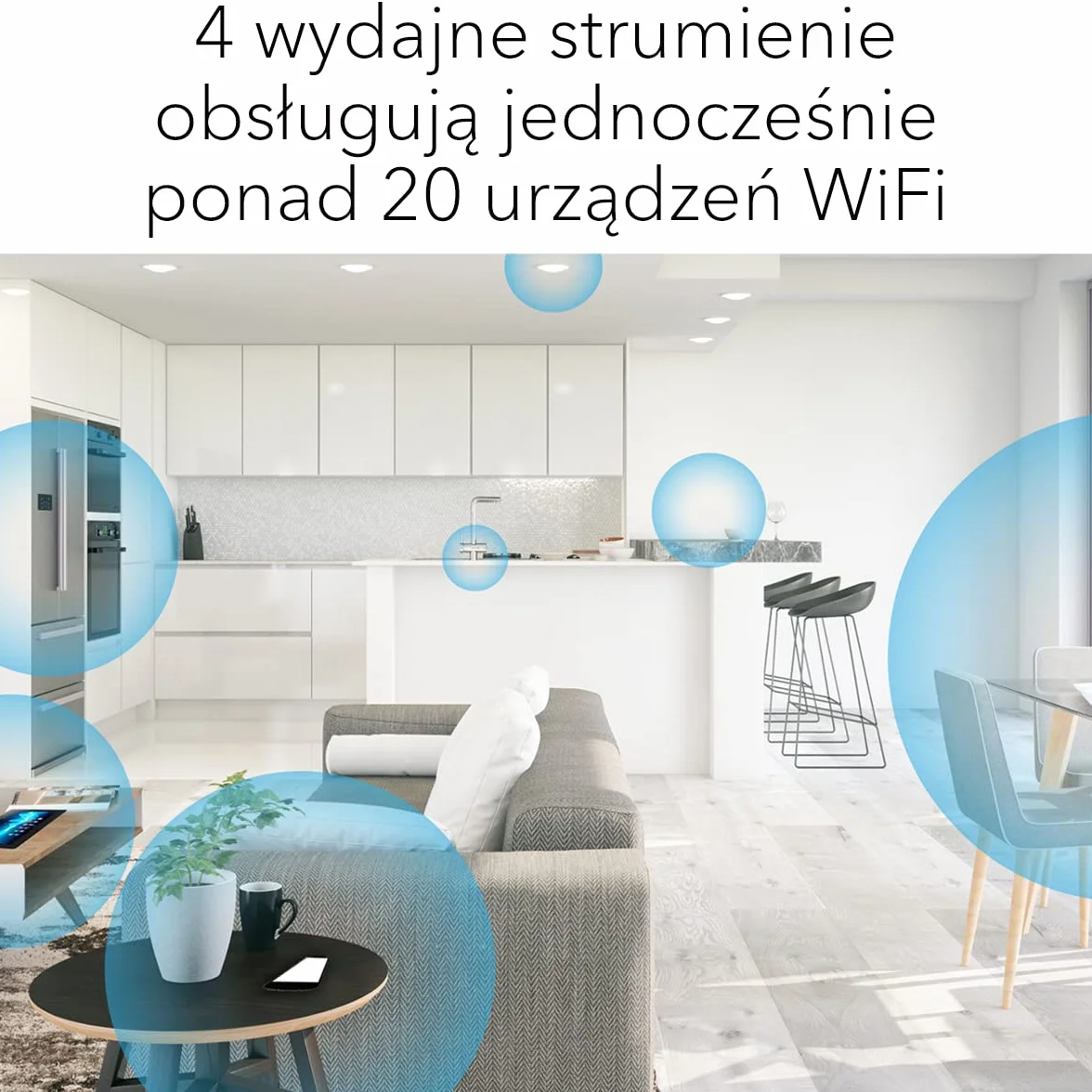 NETGEAR Wzmacniacz sygnału WiFi 6 (EAX15) – rozszerza zasięg do 100 m², do 20 urządzeń, AX1800 Dual-Band (do 1,8 Gb/s), WPA3, Smart Roaming, jedna nazwa sieci