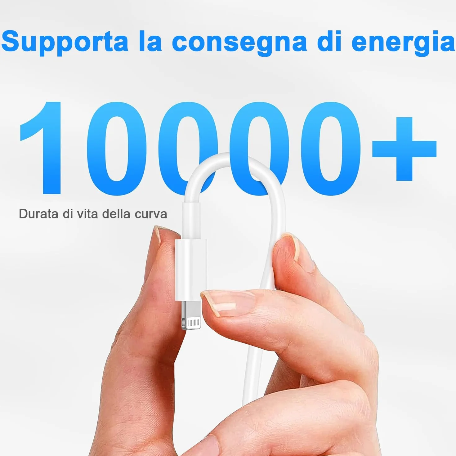 Câble Chargeur iPhone MFi 1M+2M Lightning USB Rapide Blanc
