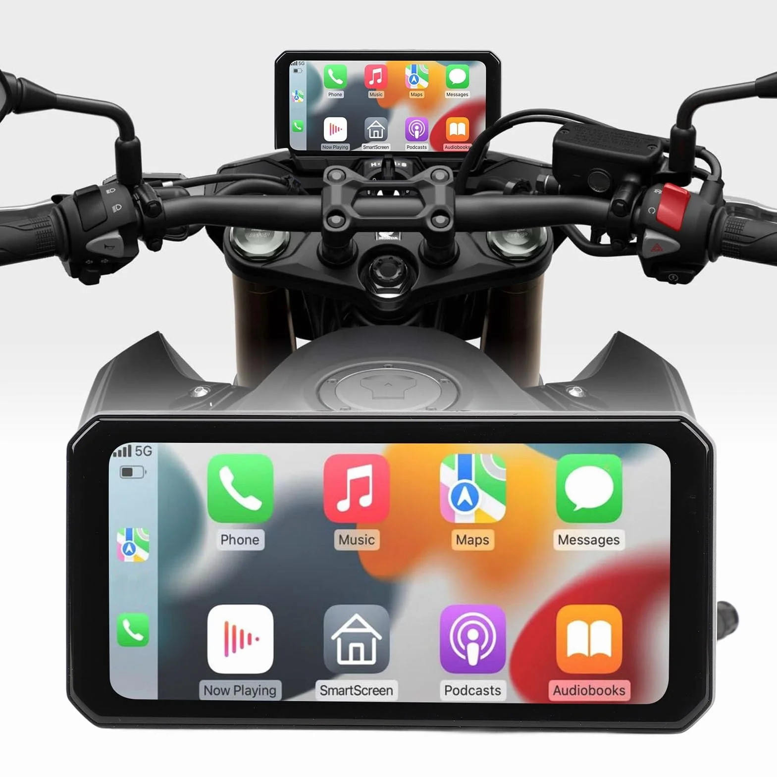 Kamera na deskę rozdzielczą Motocykla 1440P z Podwójnym Aparatem, Ekran 6,25 Cala z Przodu i z Tyłu Motocykla DVR, wodoodporność IP67, Bezprzewodowa Funkcja CarPlay i Auto, GPS,