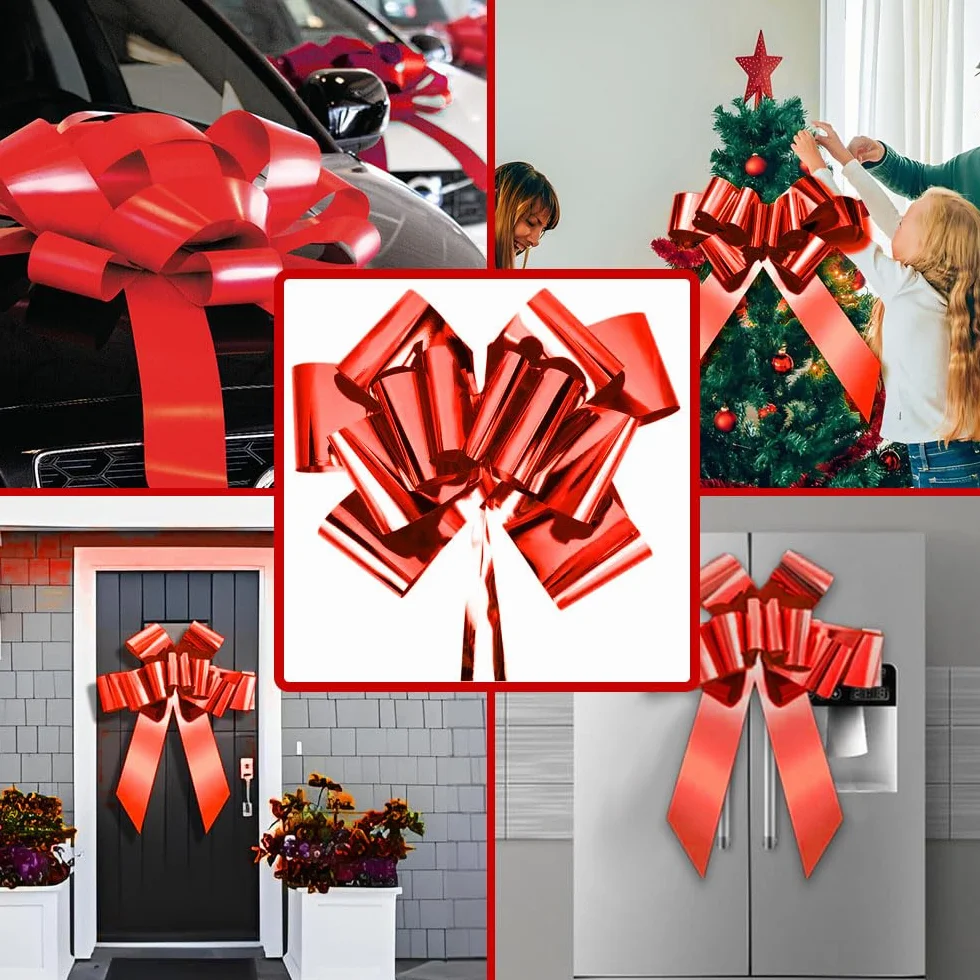 Jonami Noeud Cadeau Grand pour Voiture, Noeud Géant Rouge ø 58 cm pour 18 Anniversaire ou Voiture XL