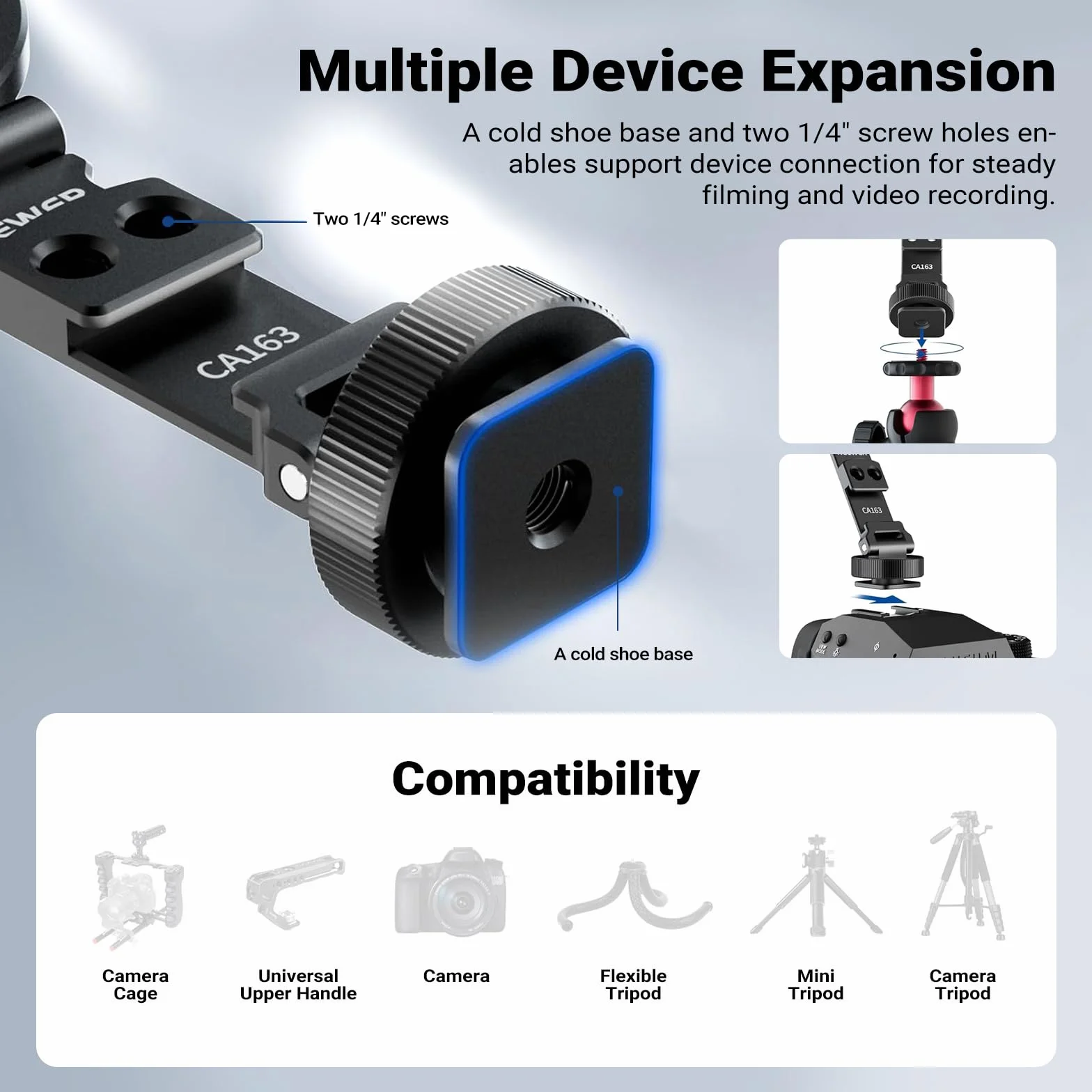 NEEWER Magnetyczny statyw do montażu na telefonie adapter zimnej stopki, aluminiowy, kompaktowy, lekki, przenośny uchwyt na telefon, mocowanie do aparatu, kompatybilny z MagSafe iPhone Samsung Android