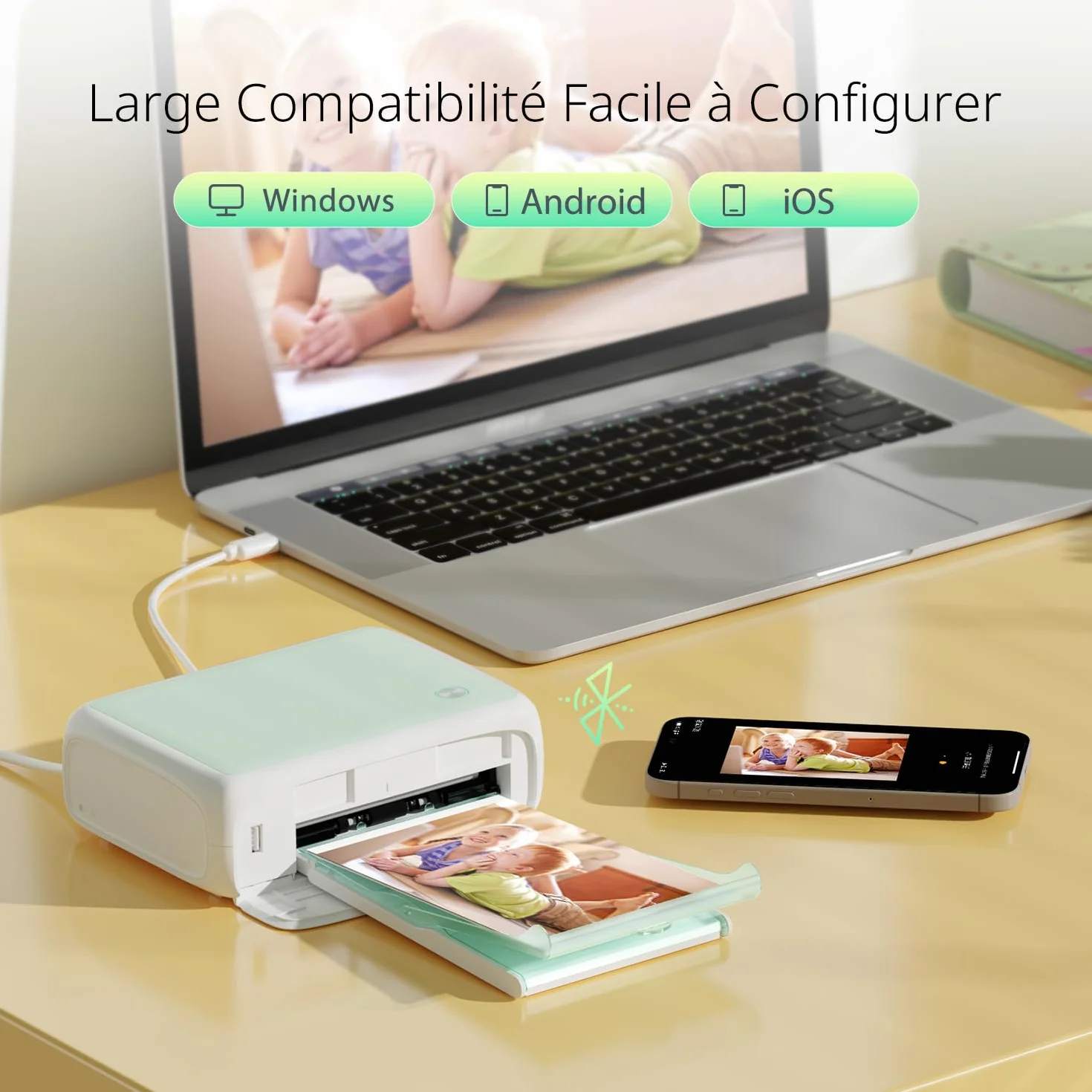 YOTON Imprimante Photo Instantané 54 Feuilles 4x6 Wi-Fi iOS Android