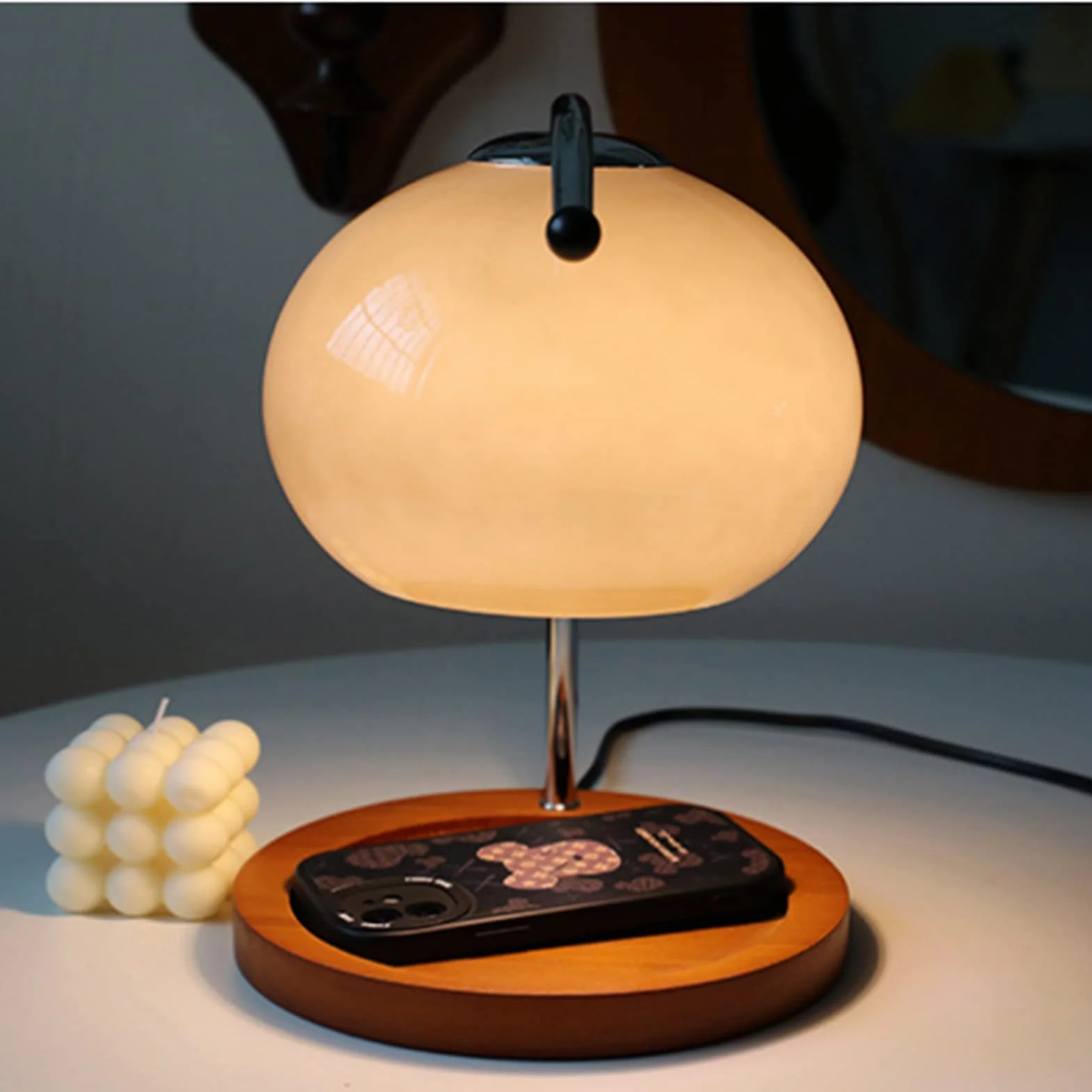 Lampe Chauffe-bougie, Lampe Chauffe-bougie de Simplicité Moderne, Lampe de Fusion de Cire Aromatique Lampe Chauffe-bougie Rétro, pour la Décoration de la Chambre à Coucher(Beige)