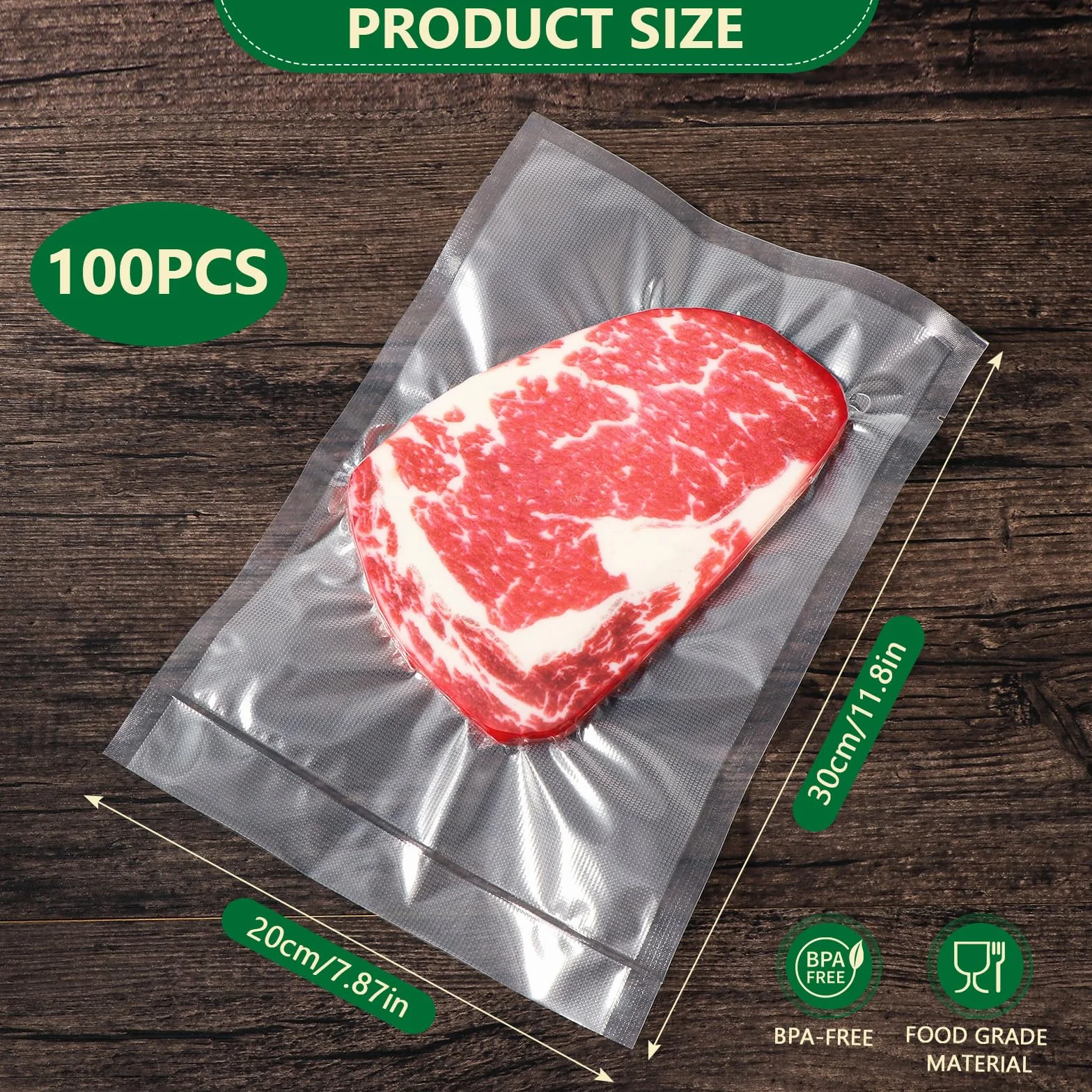Sacs Sous Vide Alimentaire 20 x 30 cm 100 Sachets Vinabo