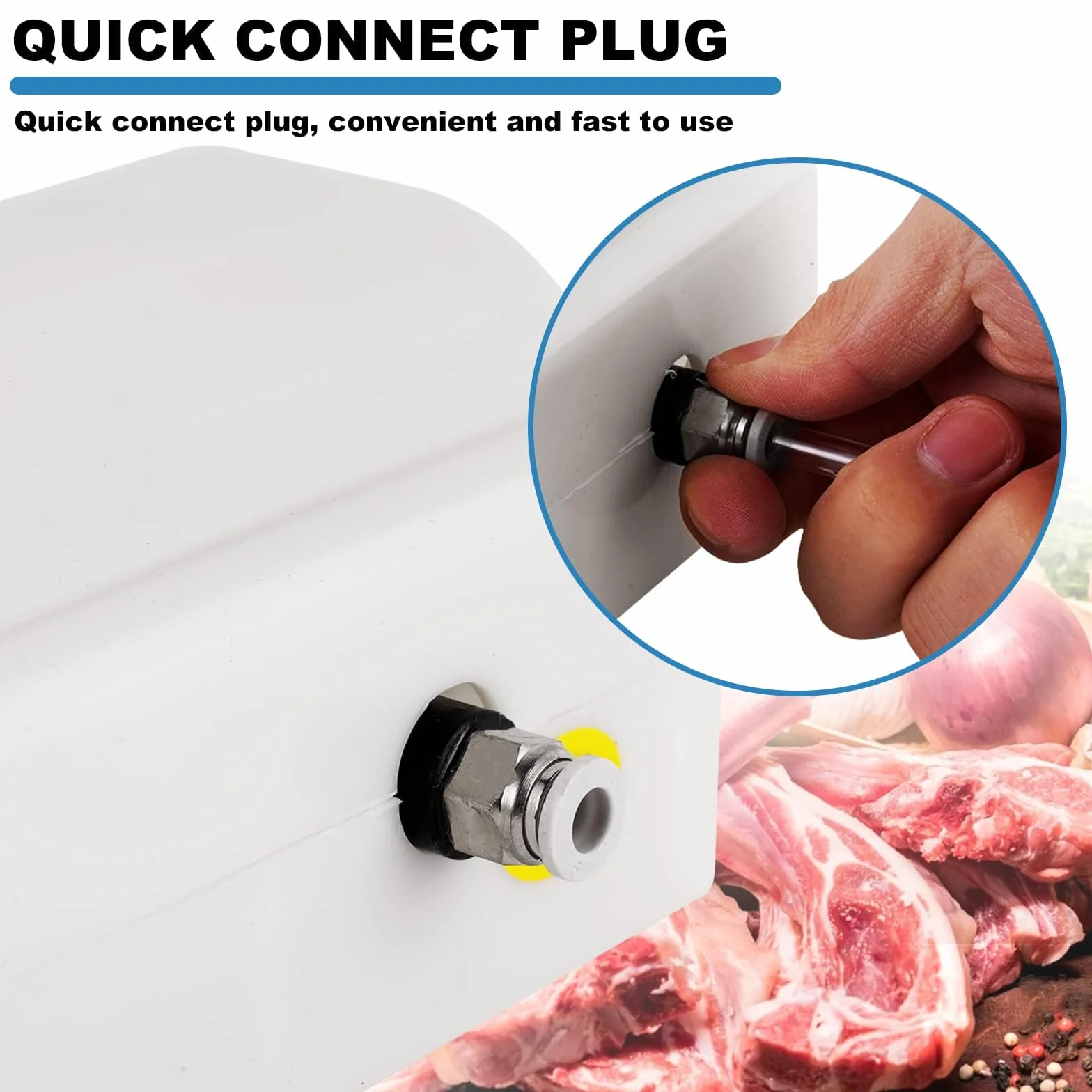 MXBAOHENG Injecteur de Viande Électrique 50W Marinade Automatique Seringue Viande 10 Aiguilles Inox Rôtir Dinde Porc Bœuf