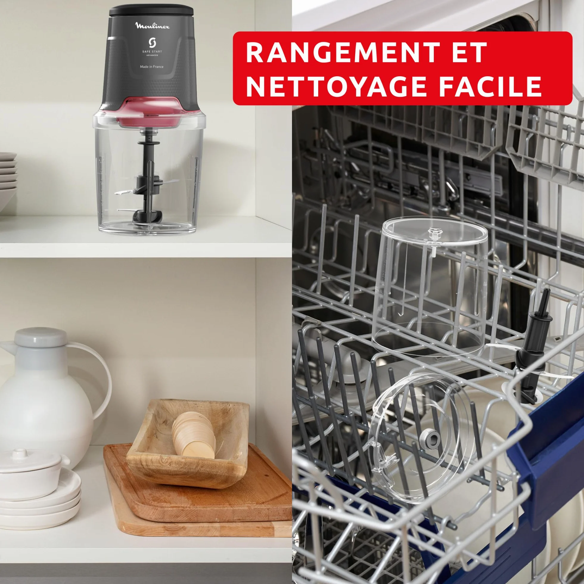 Easy Press, Hachoir électrique, 600W, 4lames tranchantes, Technologie Safe Start Advanced, AT740HF1, Hippo Iron