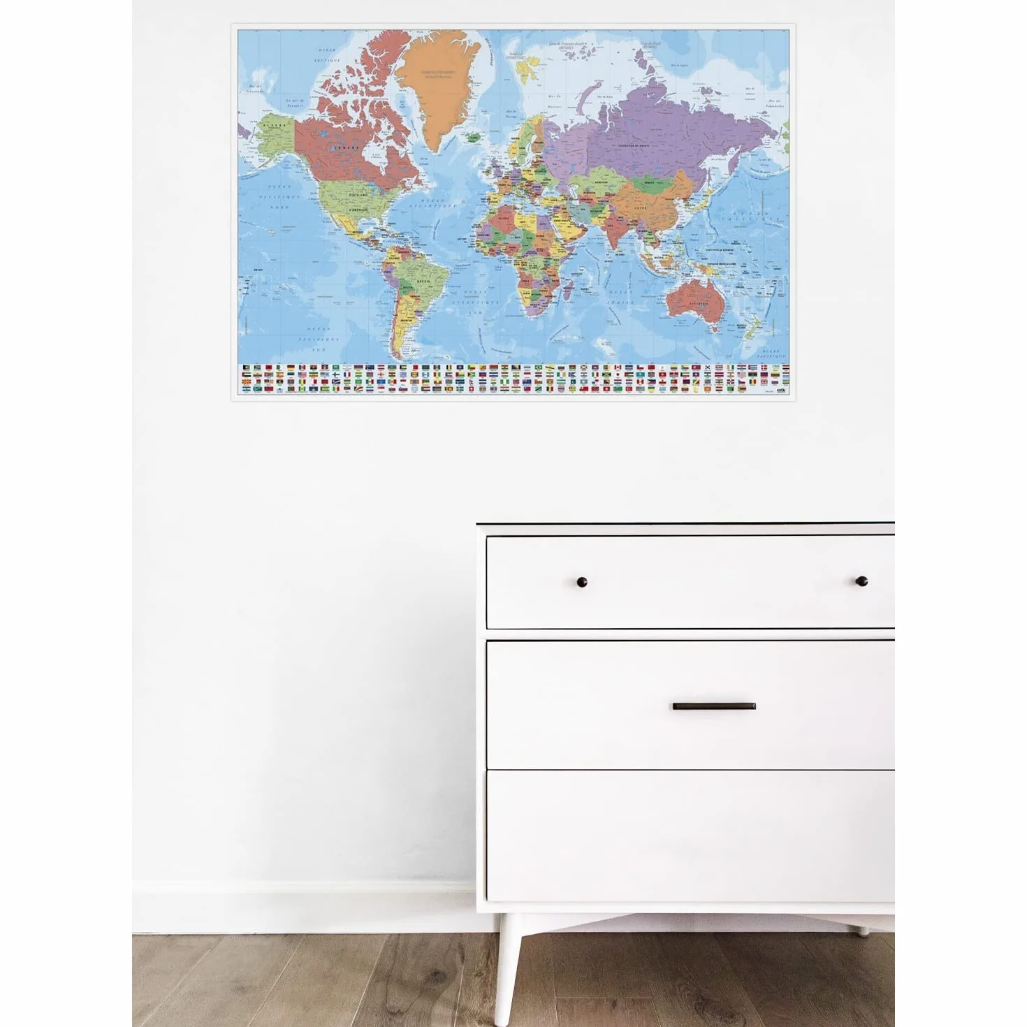 Erik Poster Carte du Monde Papier Glacé 91x61cm