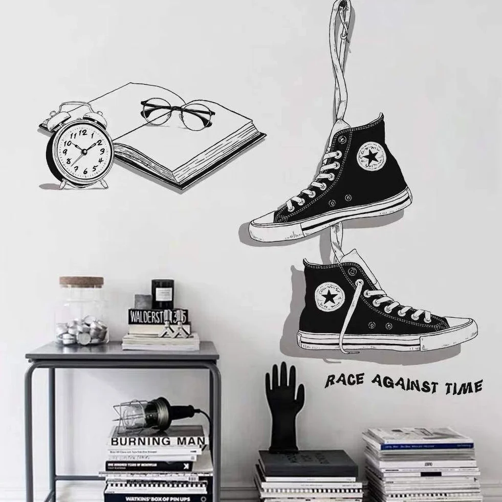 Naklejki ścienne CHUCKS noir 90x131 cm dla nastolatków dekoracja pokoju