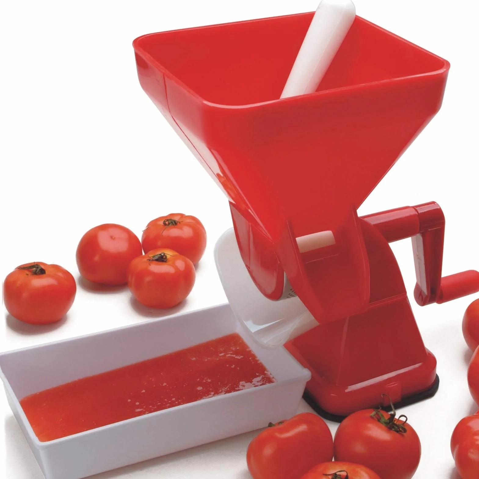 Presse-tomates manuel en acier inoxydable grande capacité pour sauces maison