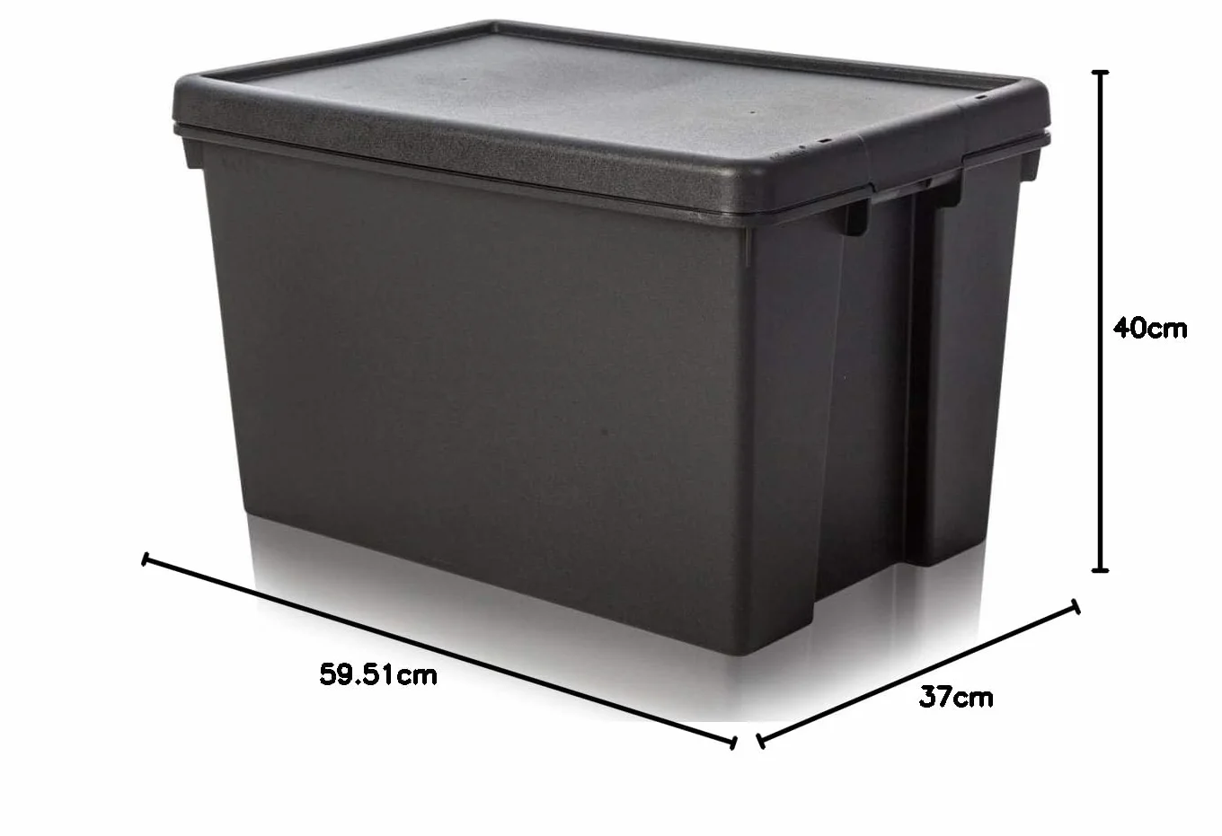 Wham Bam Heavy Duty Boîte de recyclage 62 litres noir 59.5 x 40 x 37 cm