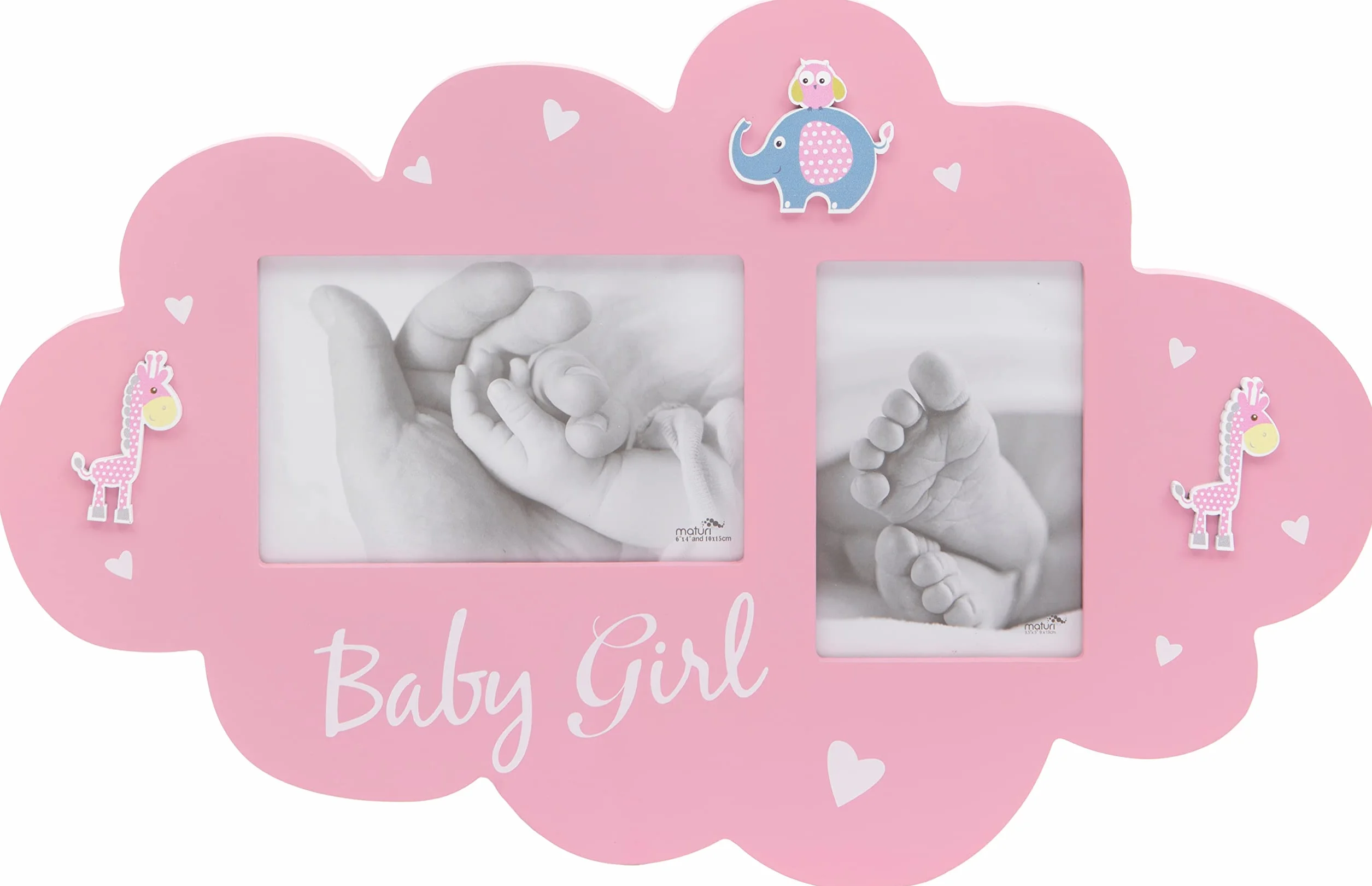Cadre photo nuage rose bébé 40 x 26 cm