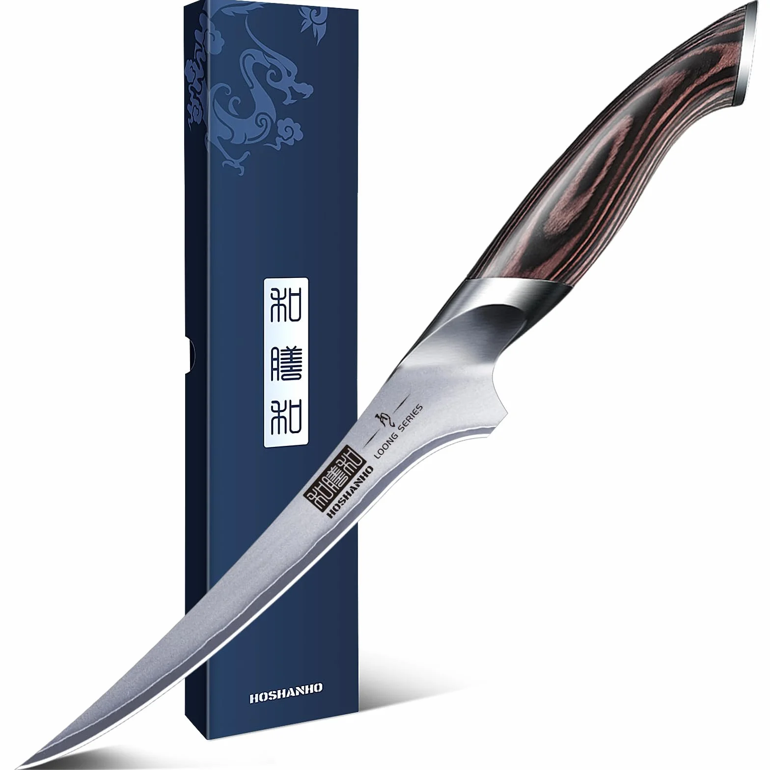 HOSHANHO Couteau à Filet Japonais 18cm Acier Haute Teneur en Carbone