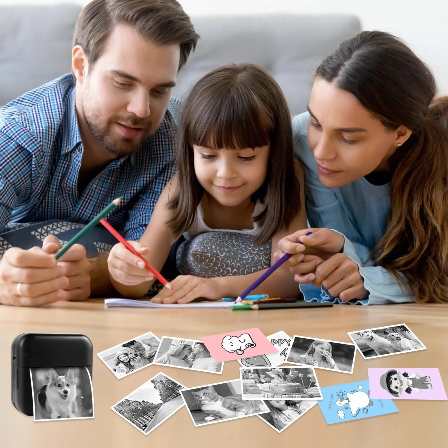 Imprimante Photo Portable sans Fil - Mini Instantané Thermique BT pour Étiquettes, Reçus, Mémos