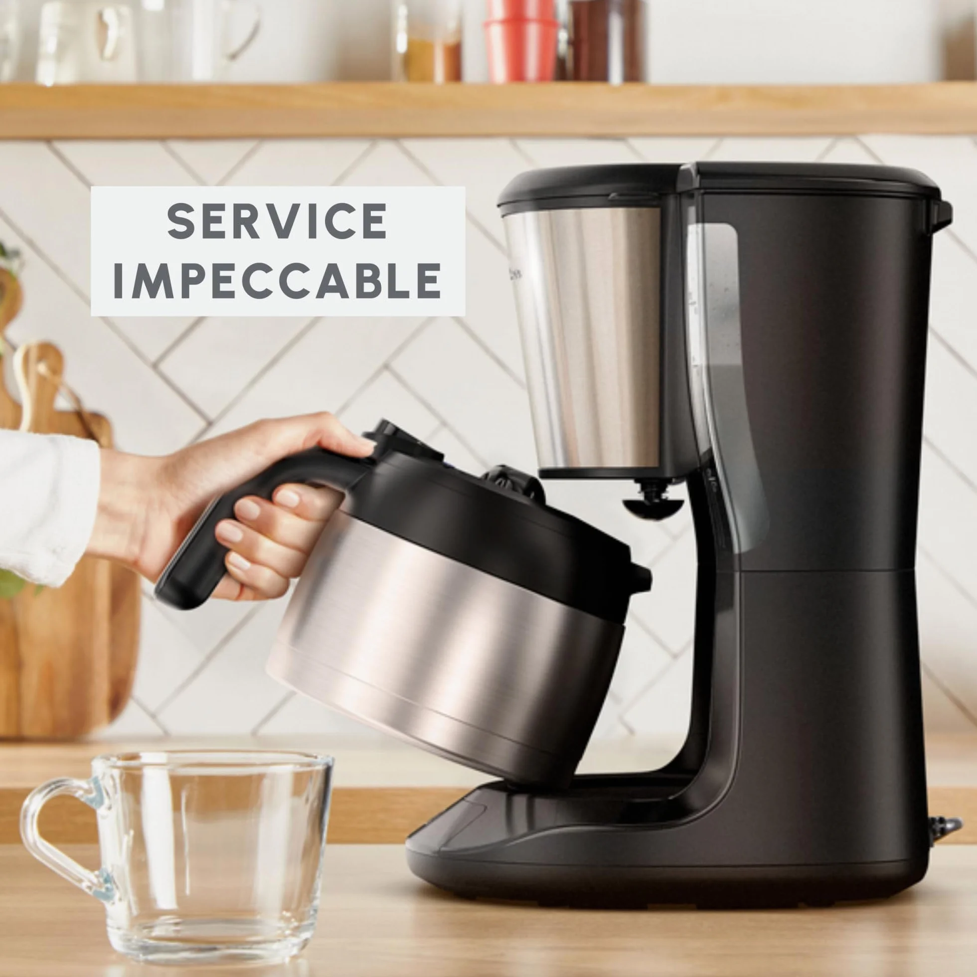 Moulinex Subito, Cafetière filtre avec verseuse isotherme, Capacité de 0,9L, 12tasses, FT5S0DE0