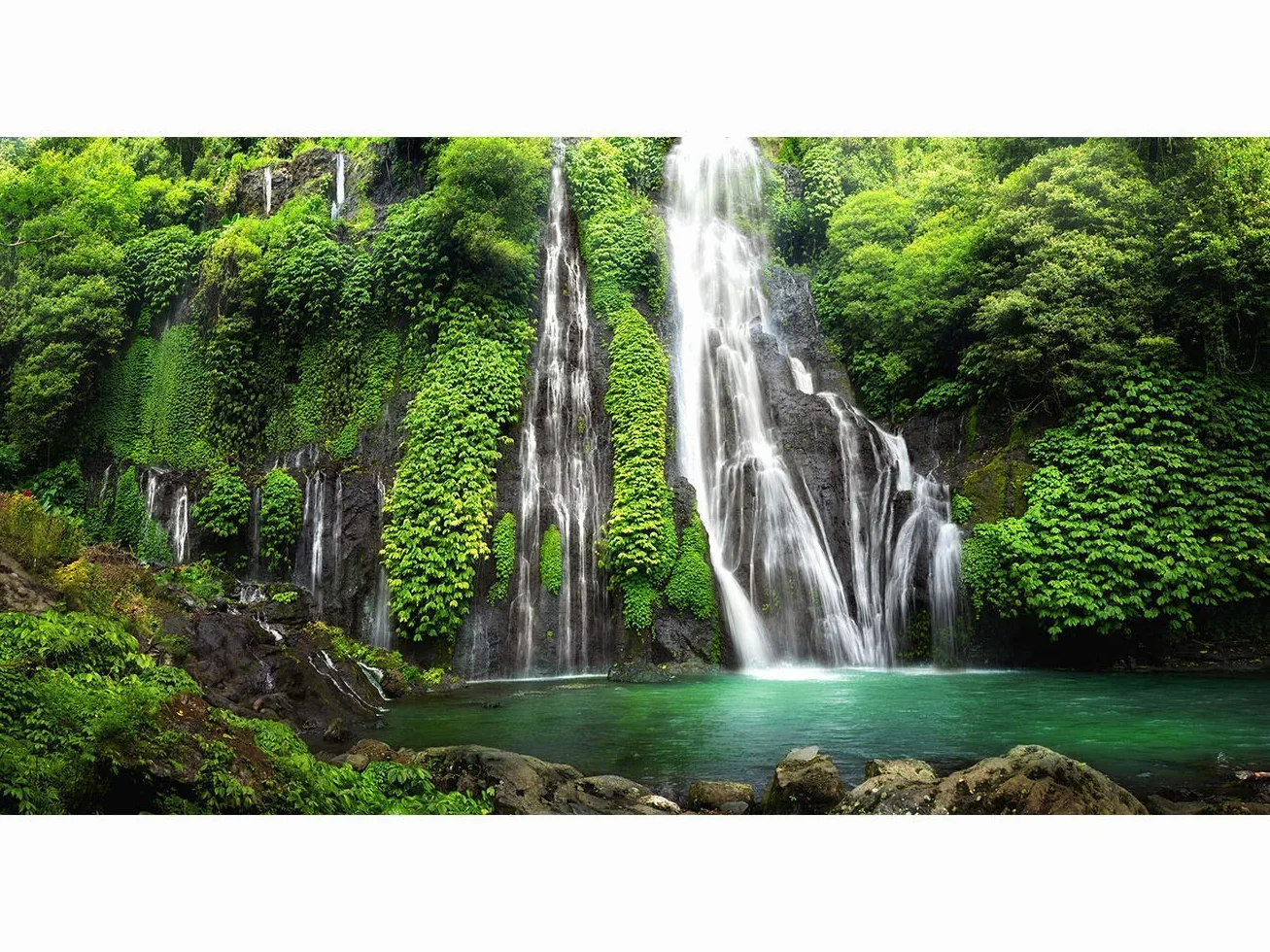 OEDIM PVC Expansé Peinture Impression numérique Cascade Banyumala 150 x 60 cm | PVC Expansé pour Mur, résistant et économique