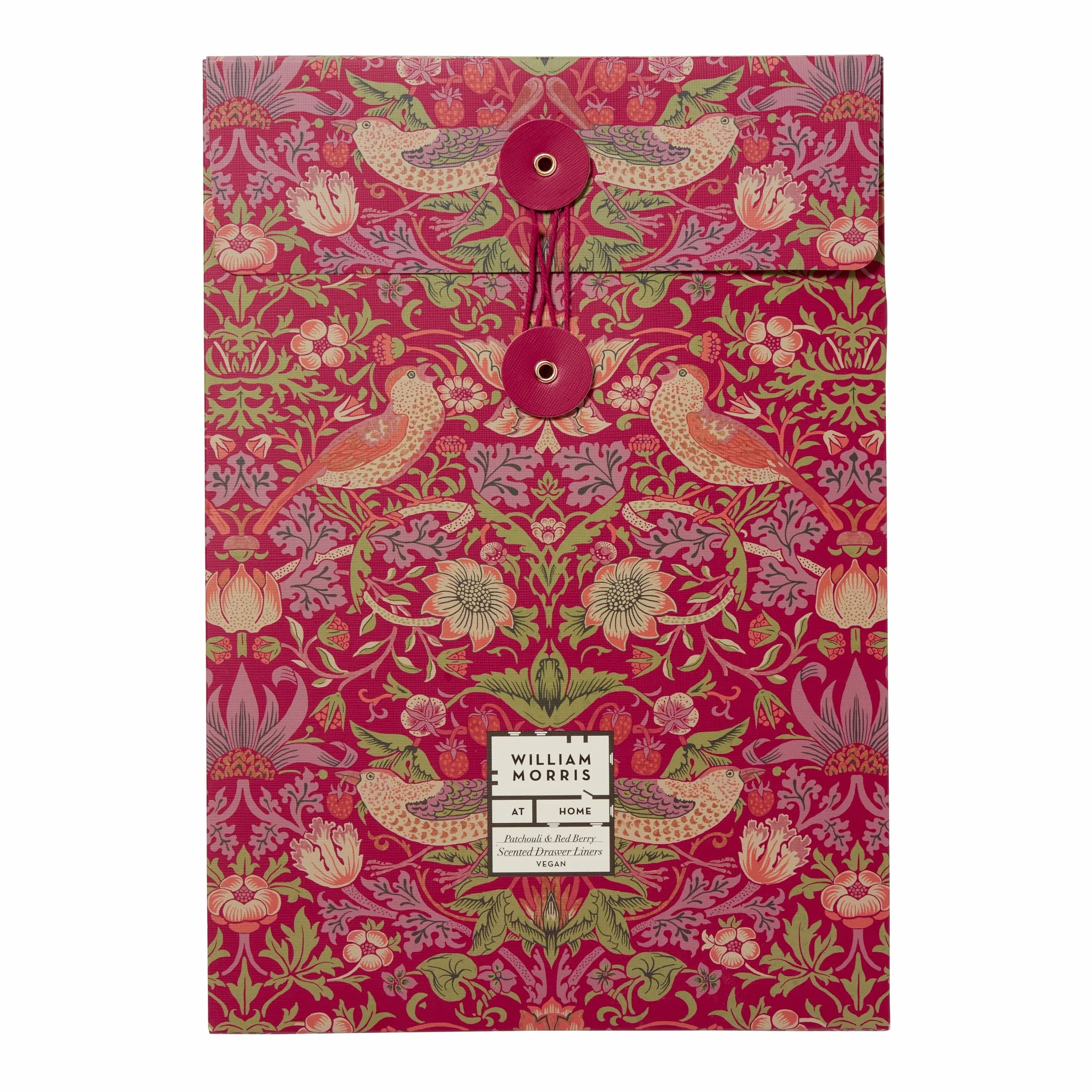 William Morris At Home Lot de 5 doublures de tiroir Parfum Patchouli et Baies Rouges, végétalien, Cadeau élégant