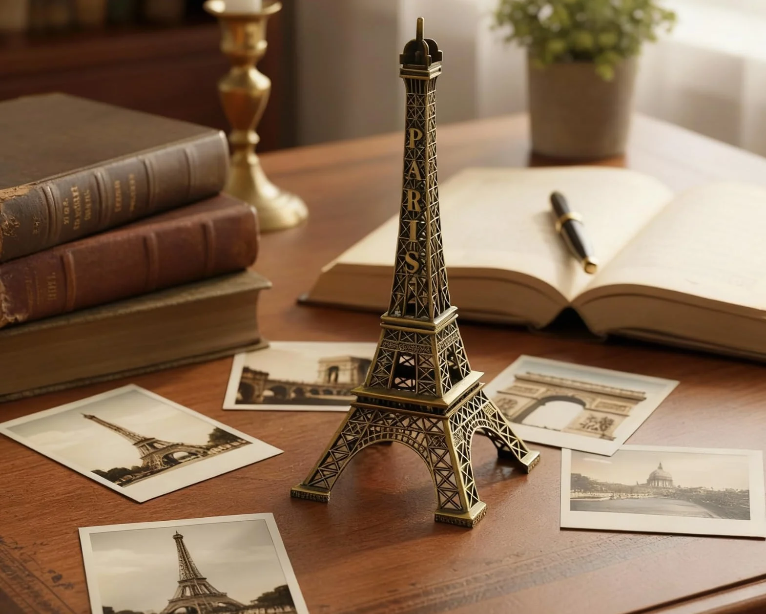 Tour Eiffel Statue Métallique Figurine 15 cm Souvenirs
