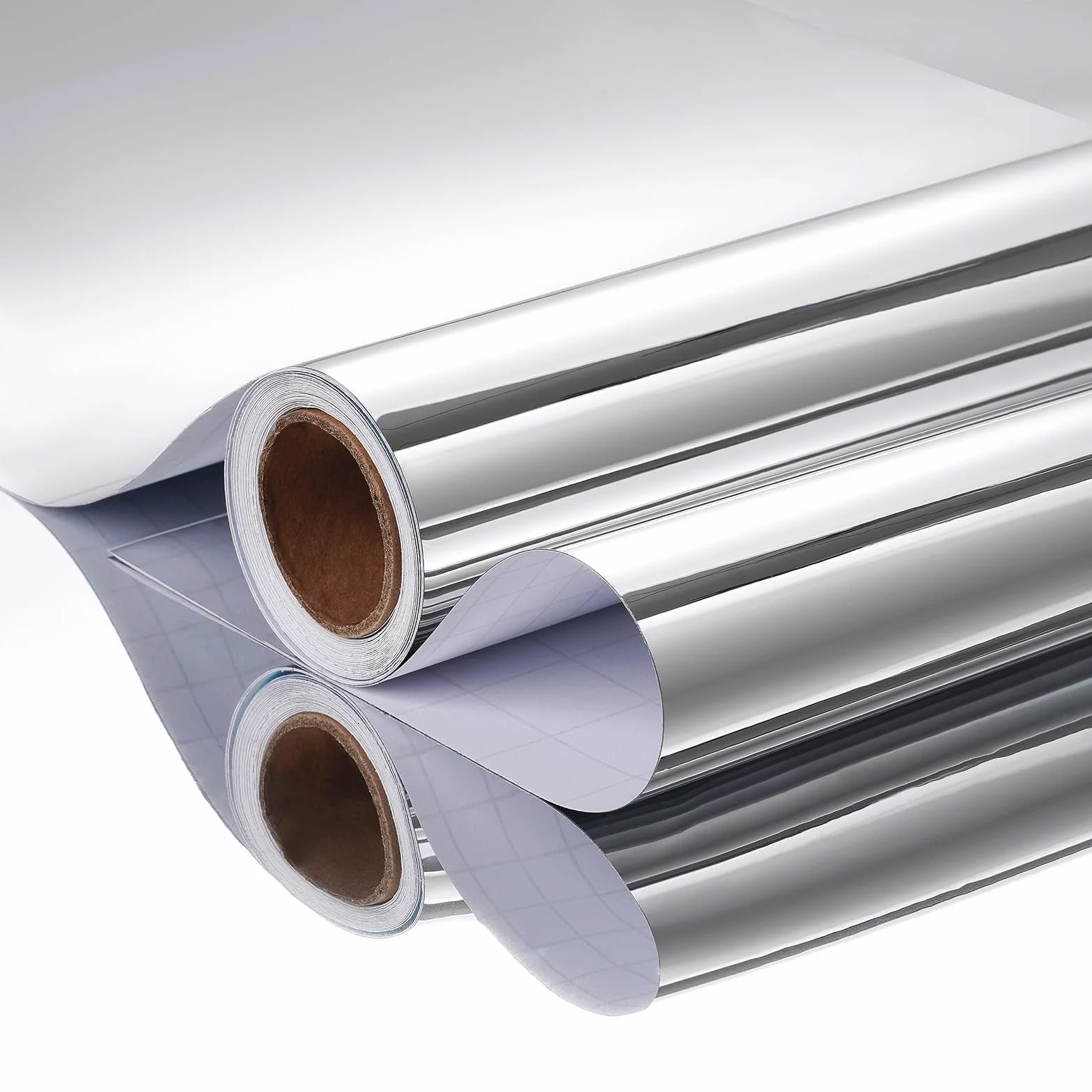 Stickyart Film Adhésif Miroir Argent 30x200cm Imperméable pour Meuble Salle de Bain