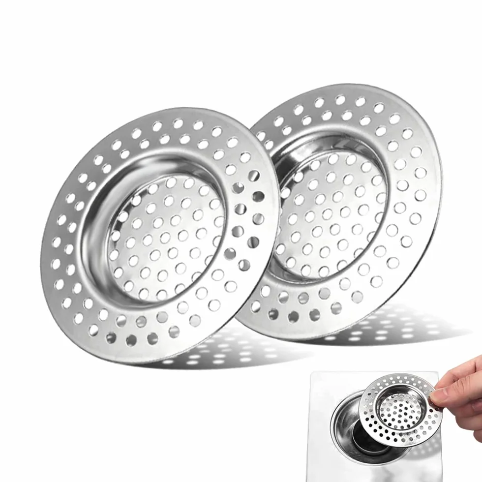 Filtre évier Cuisine INOX Tamis lavabo Cheveux Douche Vidange Grille Evier Drain Lavabo Baignoire Bonde