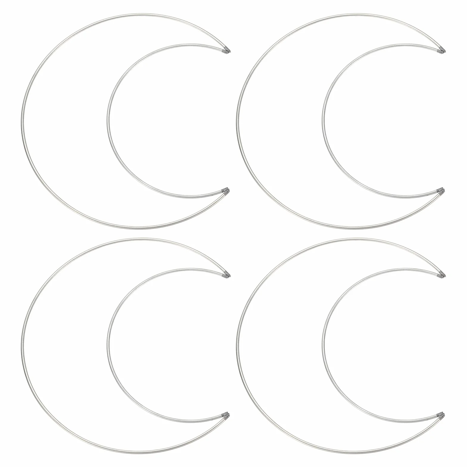 PATIKIL 8 Pouces Anneaux Attrape-Rêves Lune, 4 Pcs Cerceaux Métalliques Macramé, Argent