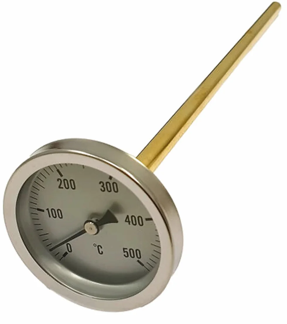 Pyromètre pour quatre à bois, échelle de 0 à 500 ° C avec 30 cm de gaine