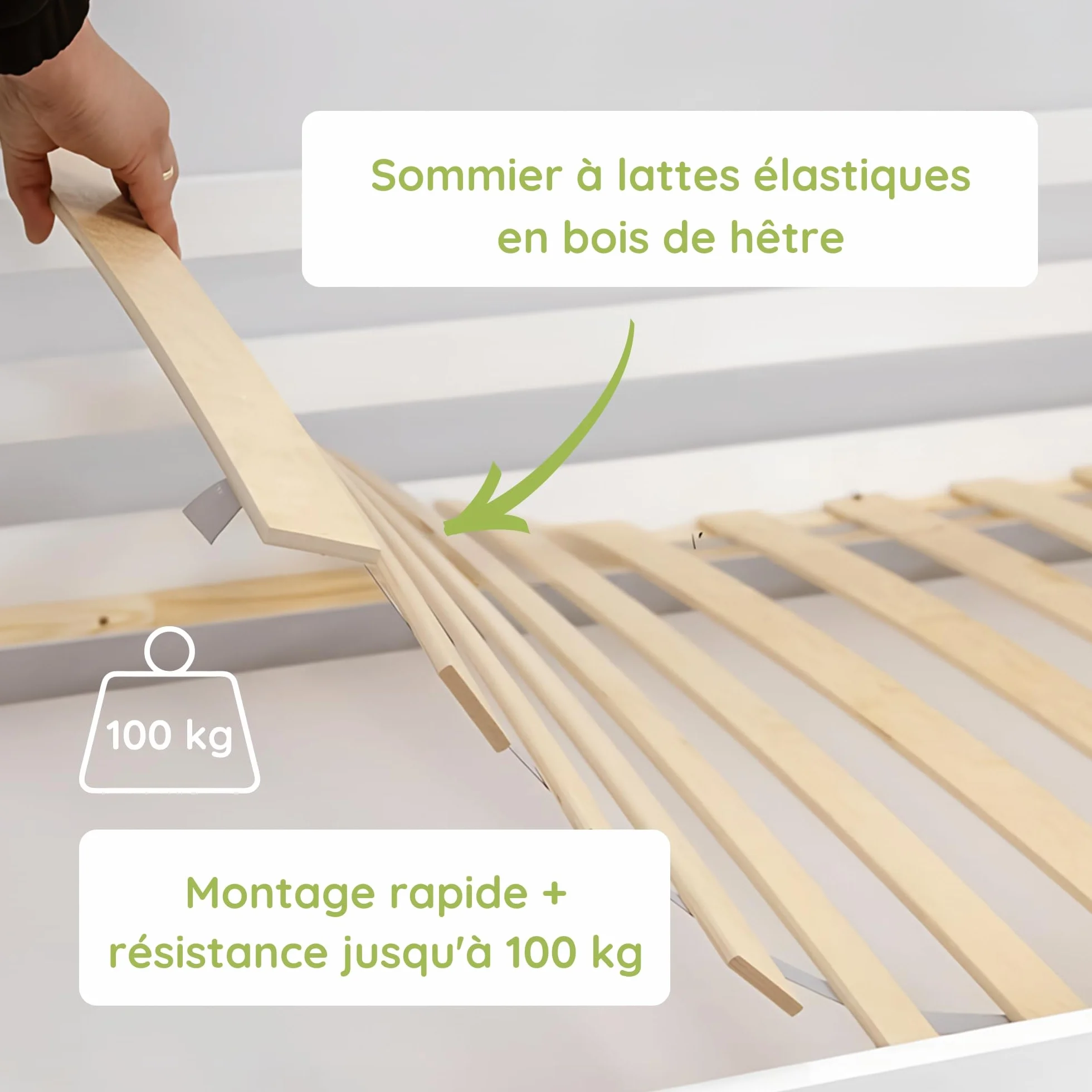 Kids Collective Lit superposé 90x200 pour Enfants et Adolescents – 3 couchages avec barrière de sécurité et tiroirs, Convertible en 3 Lits Simples | de 4 à 16 Ans | sommiers Inclus | Blanc