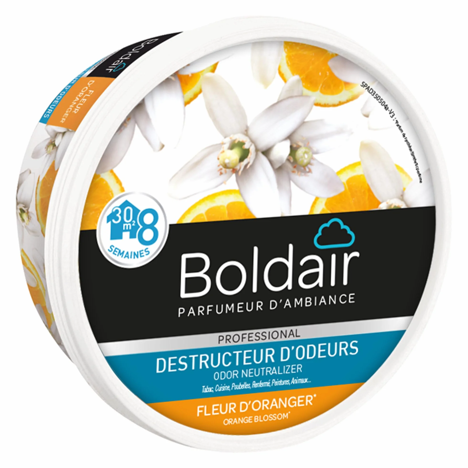 BOLDAIR Gel destructeur d'odeur Fleur d'Oranger 300g Fabrication française