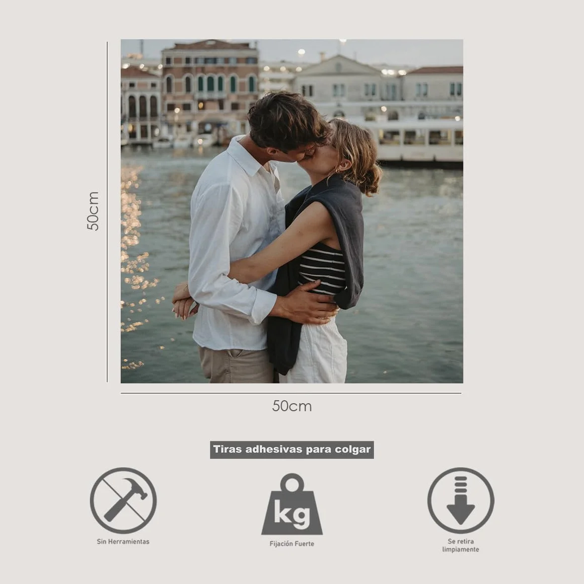 P Pevita Tableau personnalisé avec photo sur PVC expansé. Tableau de 50x50cm personnalisable imprimé en haute définition. Créez des cadeaux personnalisés et originaux pour décorer et offrir.