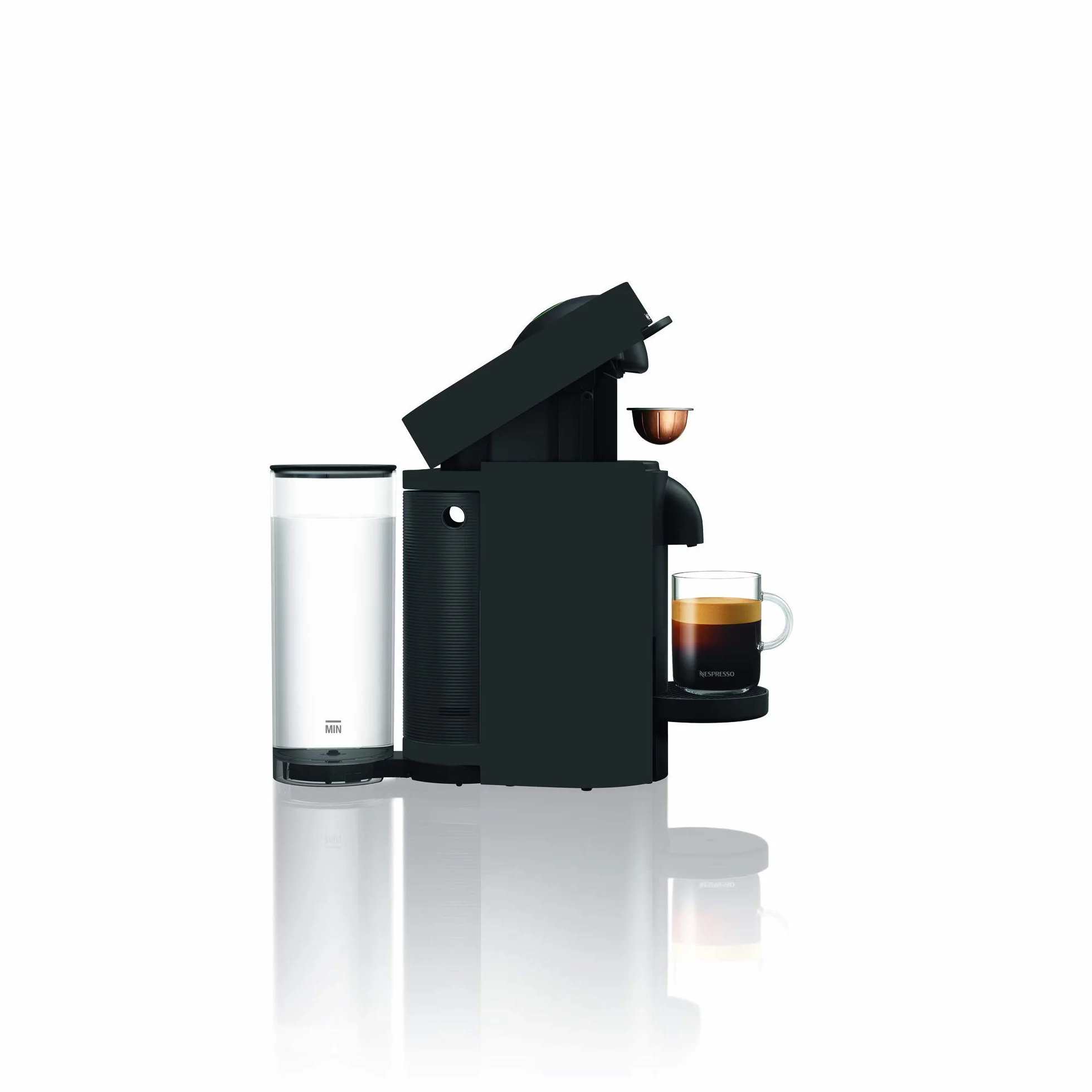 Nespresso De'Longhi Machine à Café Vertuo Plus Black Mat, Capsules café Vertuo seulement, Technologie Centrifusion, 5 Tailles de Tasses + Kit de Bienvenue, Design Moderne, Arrêt Automatique, ENV150.B