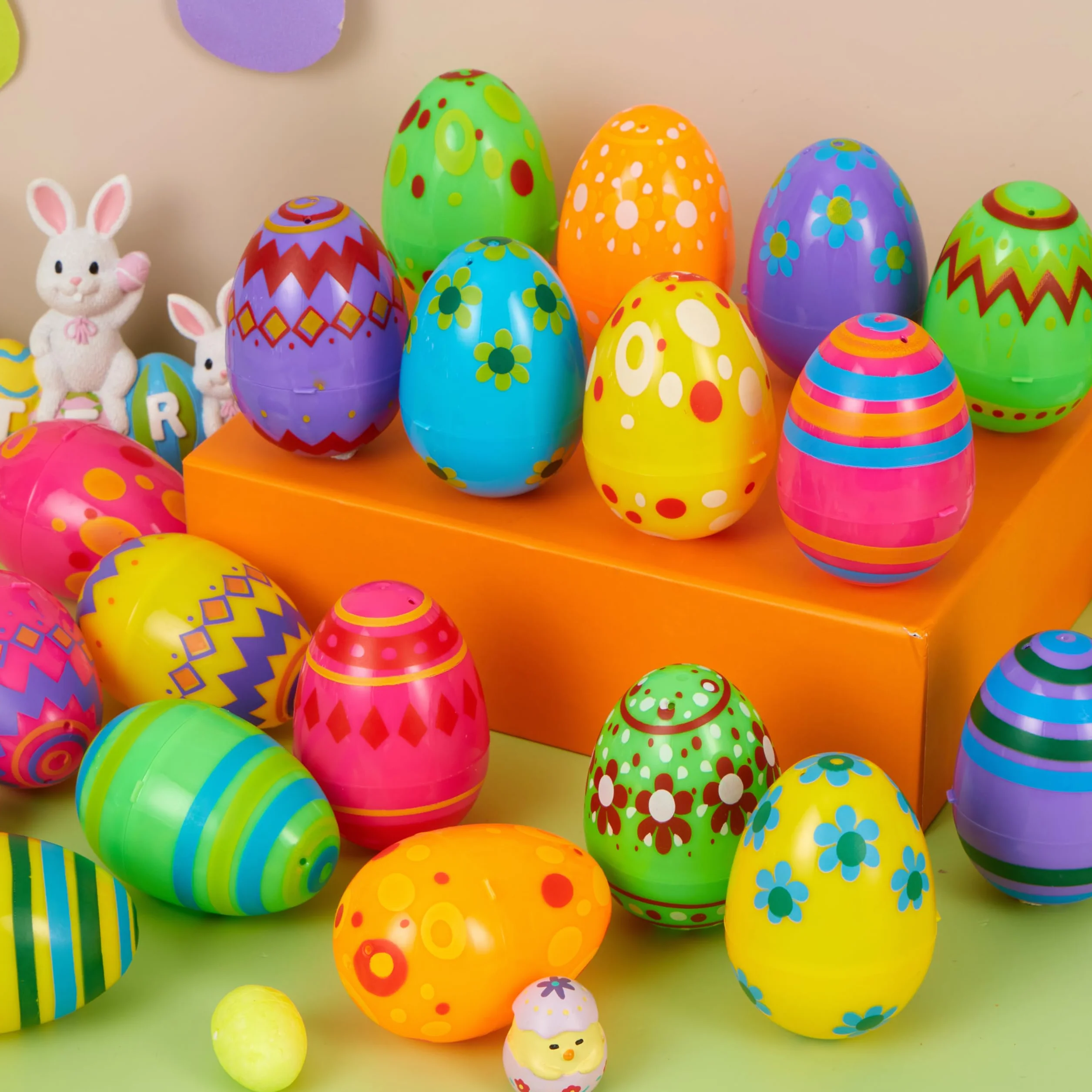 JOYIN 30 œufs géants en Plastique pour Chasse aux œufs de Pâques, Décorations de Pâques