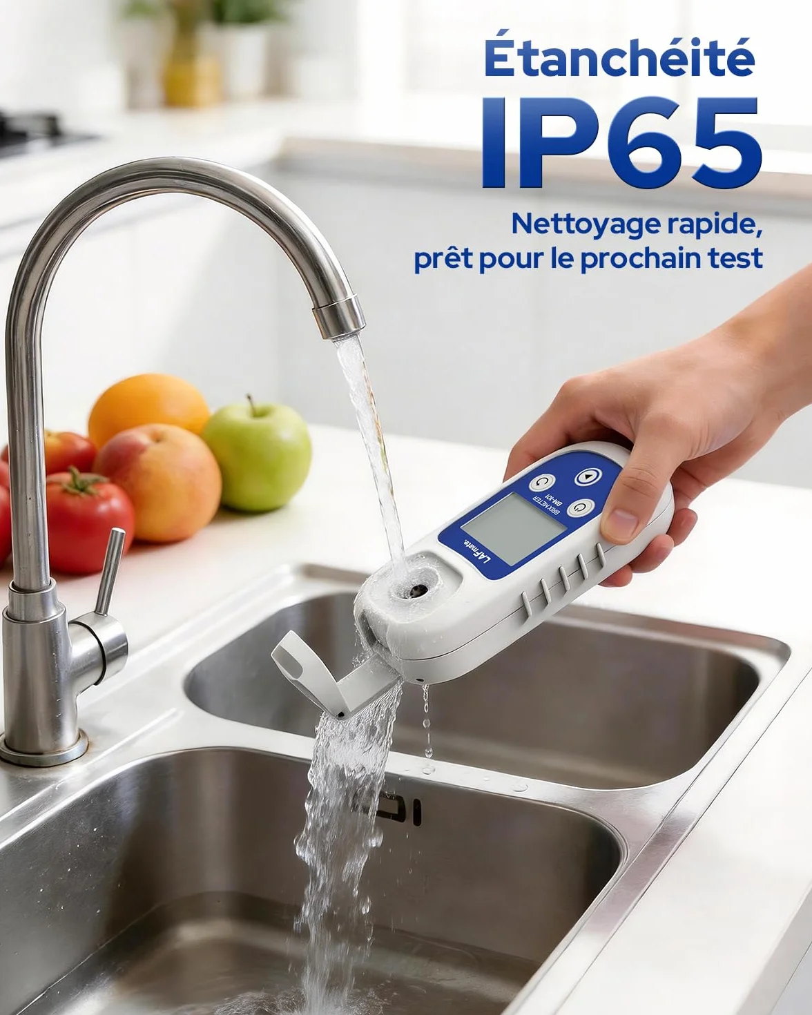 Réfractomètre brix 0-95% ±0,2%, Réfractomètre numérique avec ATC, IP65 Réfractomètre brix pour Miel, jus, vin & Brassage Maison,BM-101