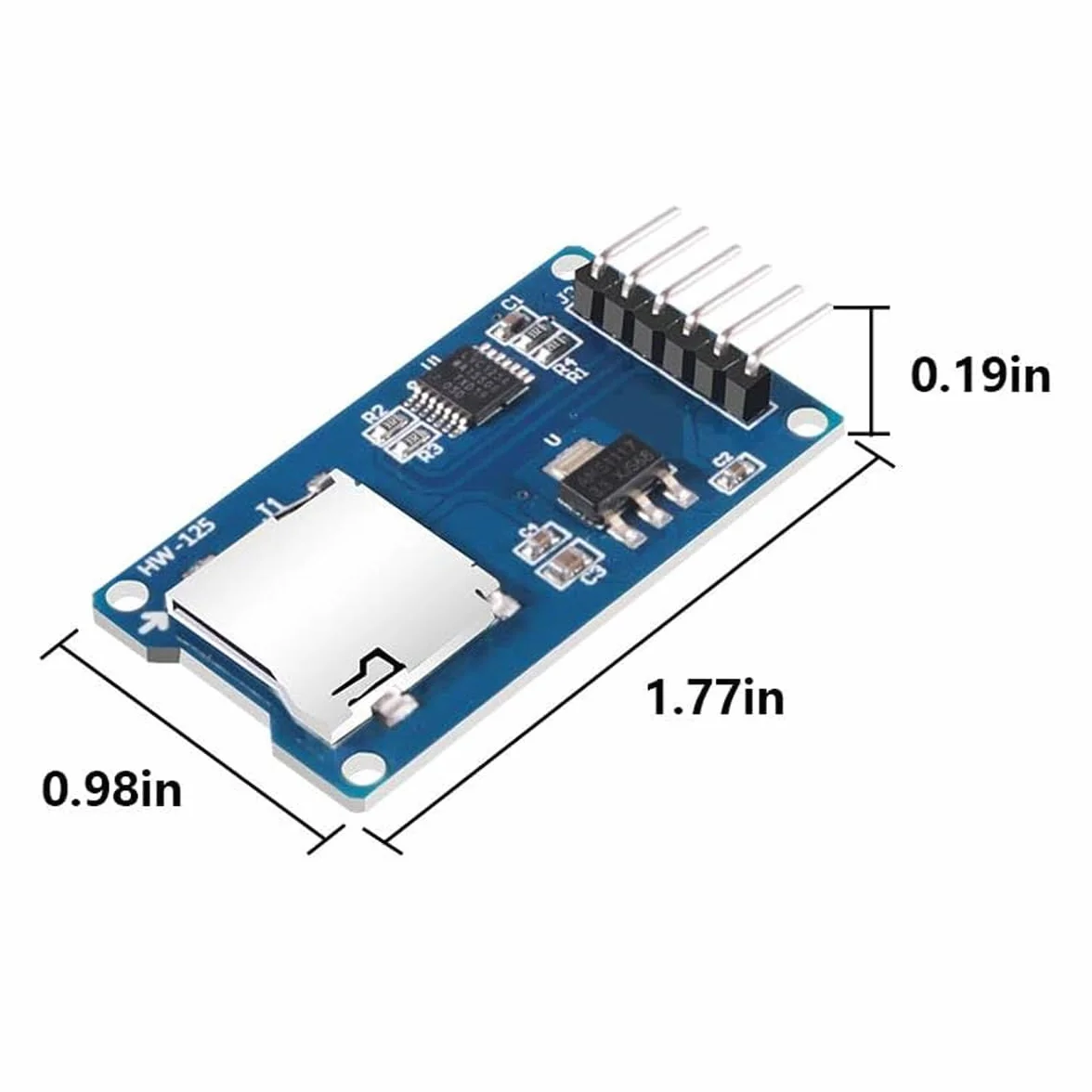 Module Lecteur Carte Micro SD TF 6Pin SPI Interface Driver avec Puce Niveau Conversion pour Arduino UNO R3 MEGA 2560 Due 5 PCS