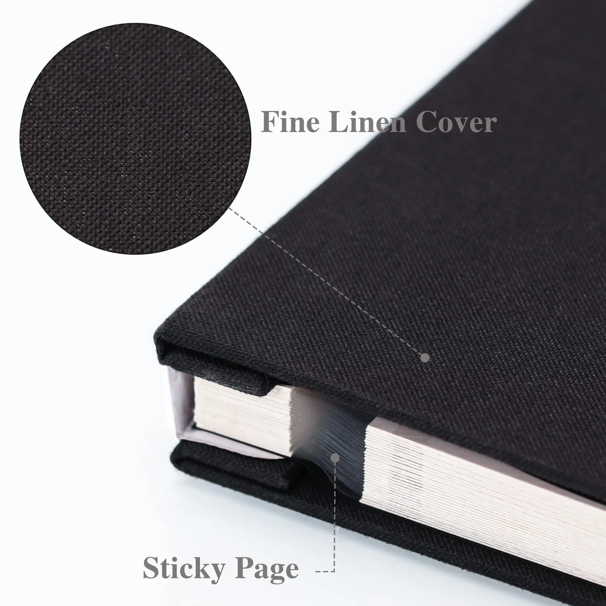 Album Photo Adhésif Couverture en Lin 33 x 32 cm Scrapbook DIY Noir