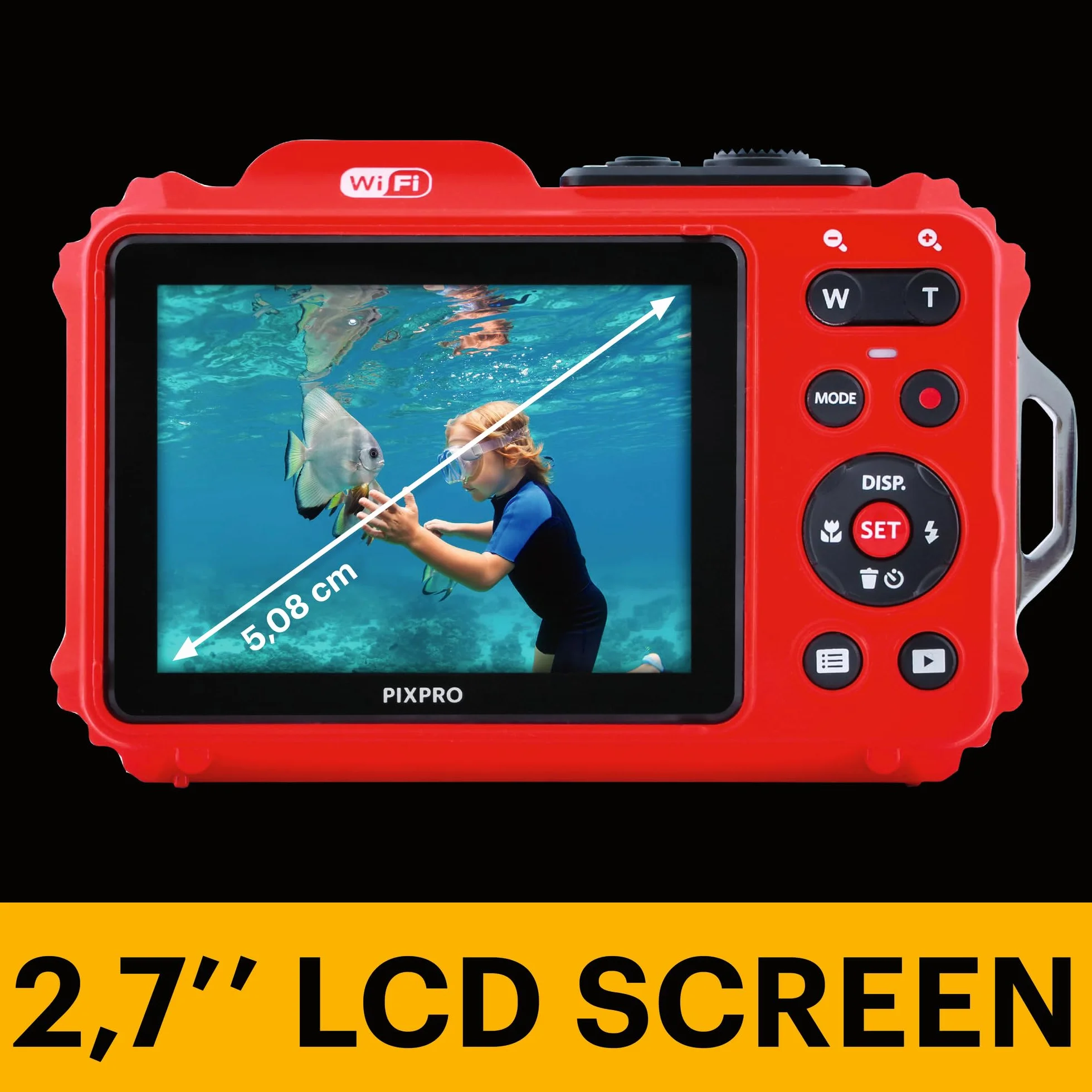 KODAK Pixpro Pack WPZ2 + 2 baterie + 1 karta SD, kompaktowy aparat cyfrowy 16 m pikseli, wodoodporny do 15 m, odporny na wstrząsy, wideo 720p, ekran LCD 2,7 - bateria litowo-jonowa - czerwony