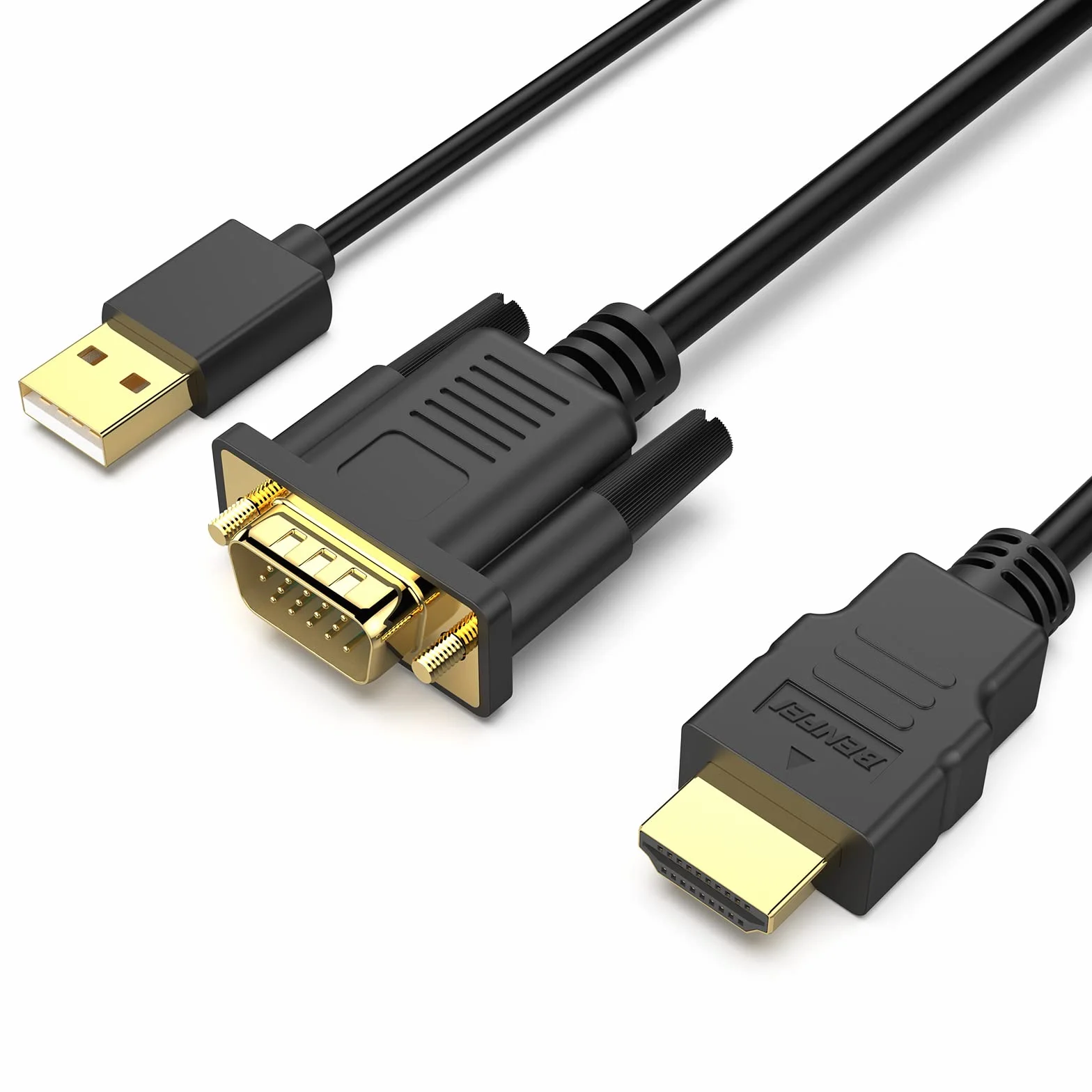 BENFEI Câble VGA vers HDMI 1.8M 1080P avec prise en charge audio