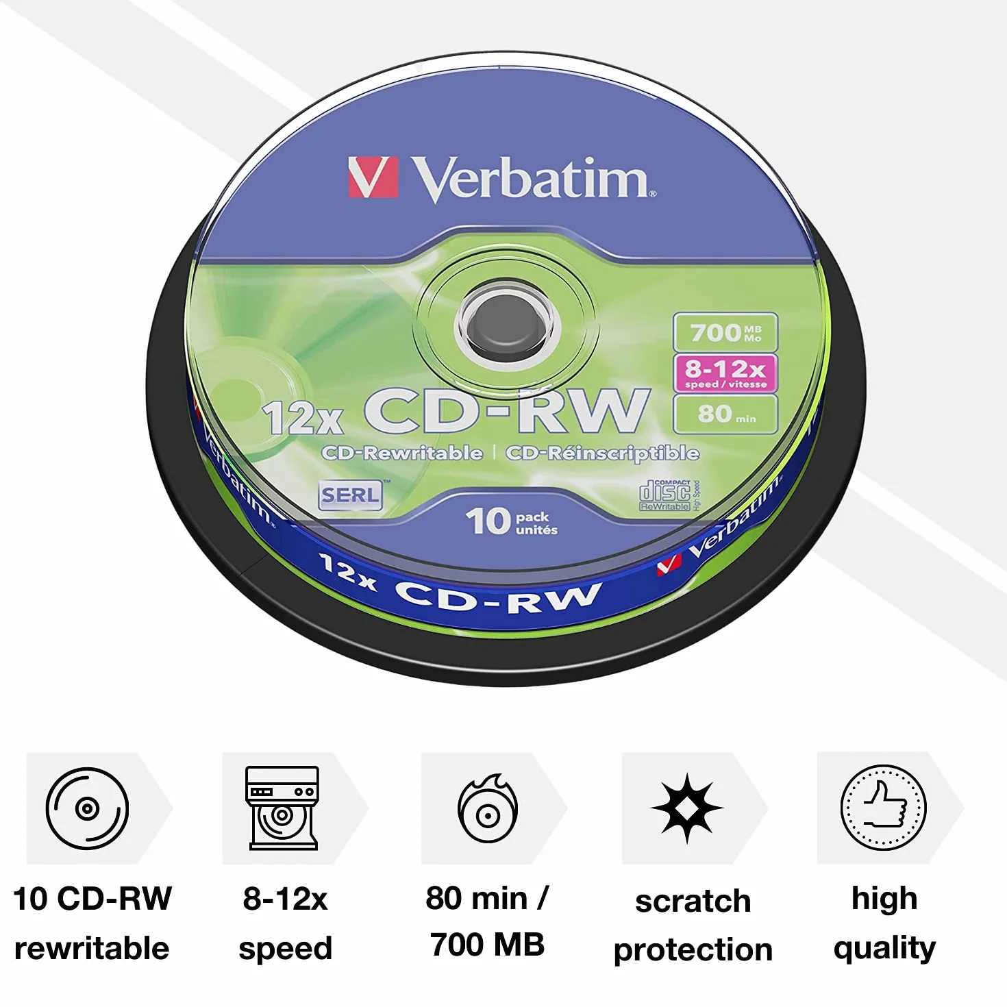 Verbatim CD-RW 12x 10-pack Optical Media