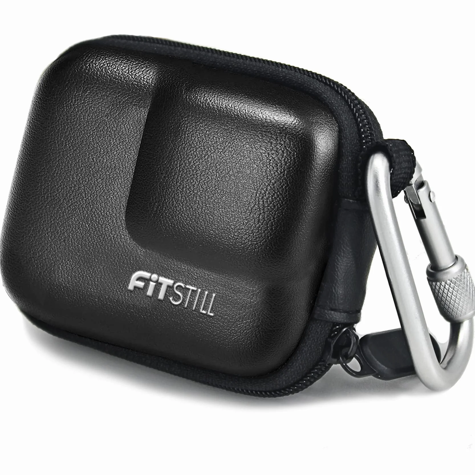 FiTSTILL Mini futerał do Go Pro Hero 12/11/10/9/8/7/2018/6/5, czarny, twarda obudowa podróżna do DJI Osmo Action 2, AKASO, Campark, YI Action Camera, Czarna obudowa PU, Torba