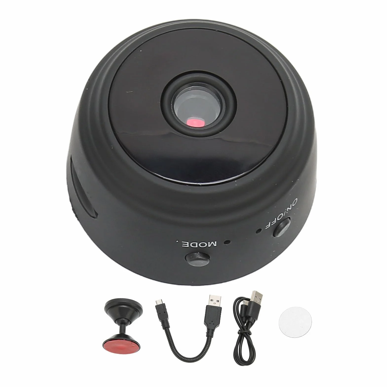 Mini Kamera WiFi 1080P, Noktowizor z możliwością ładowania, Obrót o 360 °, Mała Kamera Wideo do Domowego Biura, Wbudowany Magnes, Kontrola Aplikacji na Smartfona
