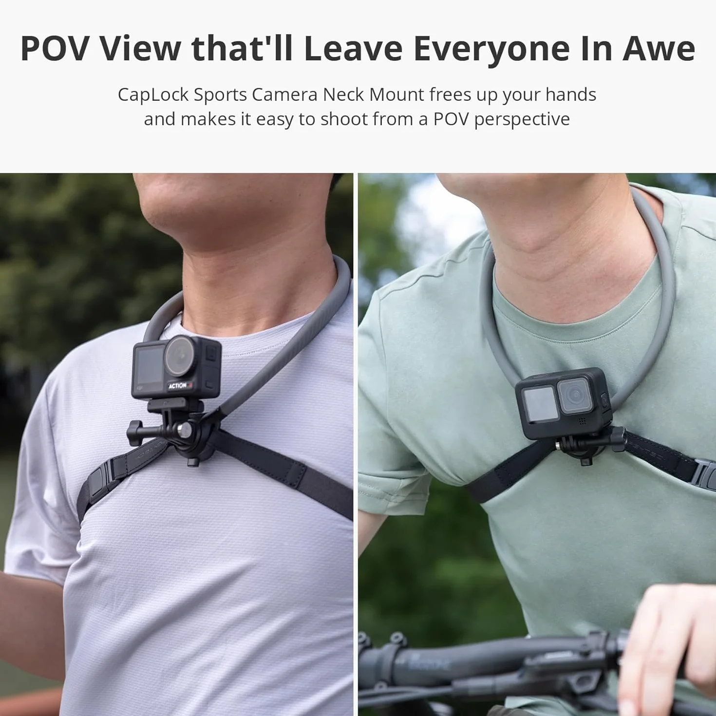 PGYTECH CapLock Uchwyt na Szyję Montaż Szyi POV Pasek na Głośnomówiący dla DJI OSMO 360, Action 6/5 Pro/Pocket, dla GoPro Hero 13, Naszyjnik Lanyard dla Insta360 Ace Pro 2, Akcesorium do Kamery Akcji