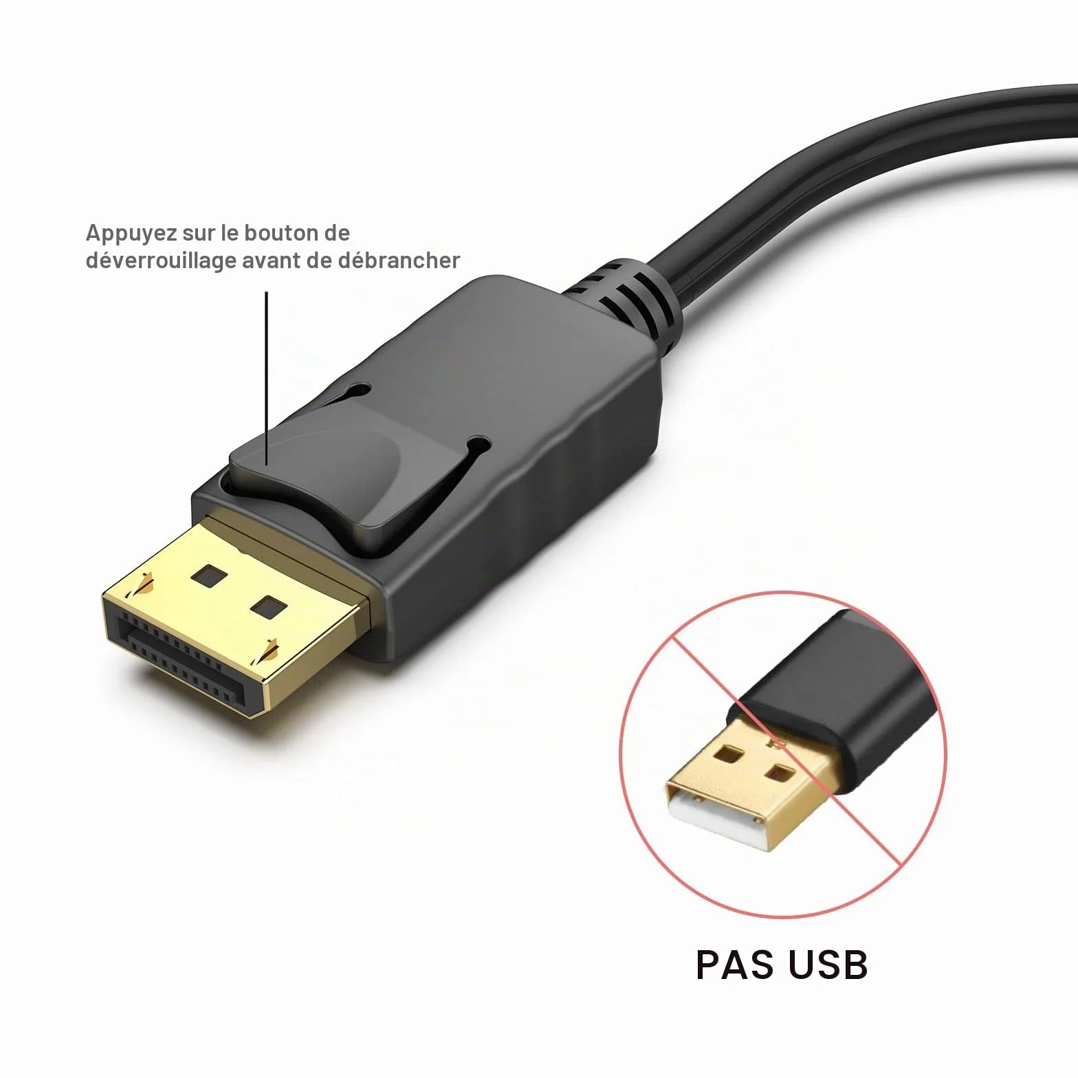 BENFEI Adaptateur DisplayPort vers HDMI mâle femelle 4K Audio