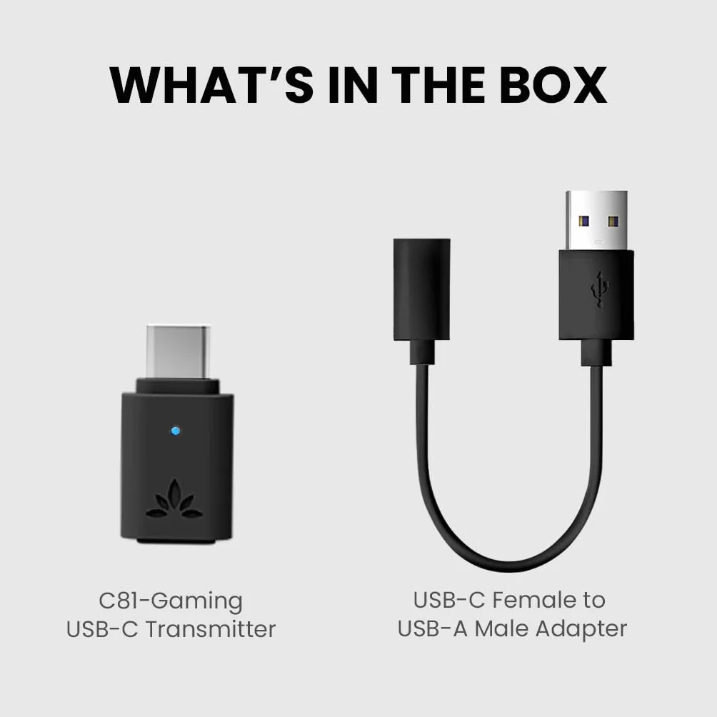 Avantree C81-Gaming – adapter audio USB-C Bluetooth 5.3 do PS5, chip Qualcomm, aptX Adaptive i HD, wysokiej jakości dźwięk, działa z AirPods, słuchawkami Bose i innymi