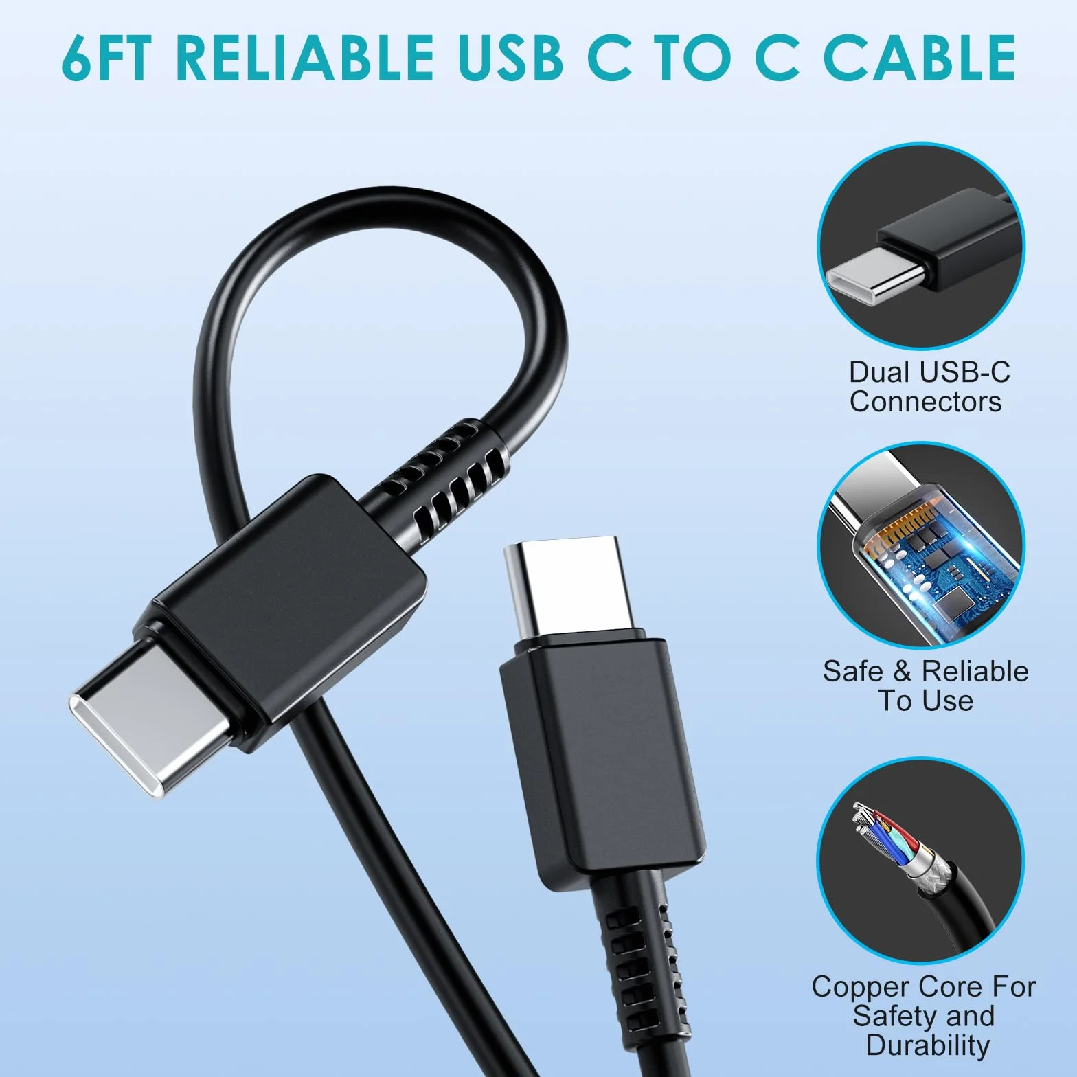 Chargeur USB C Rapide 45W 2Pack Câble 1.8M pour Samsung Galaxy S25 S24 Ultra Note20