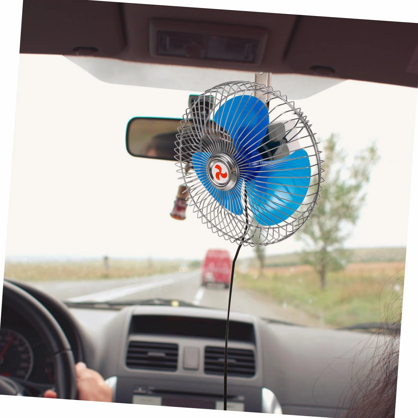 OSALADI Mini Fan Car - 12v Elektryczny Wentylator Chłodzący Do Samochodu Ciężarówki Autobusu Z Mocowaniem Zaciskowym I Funkcją Oscylacyjną