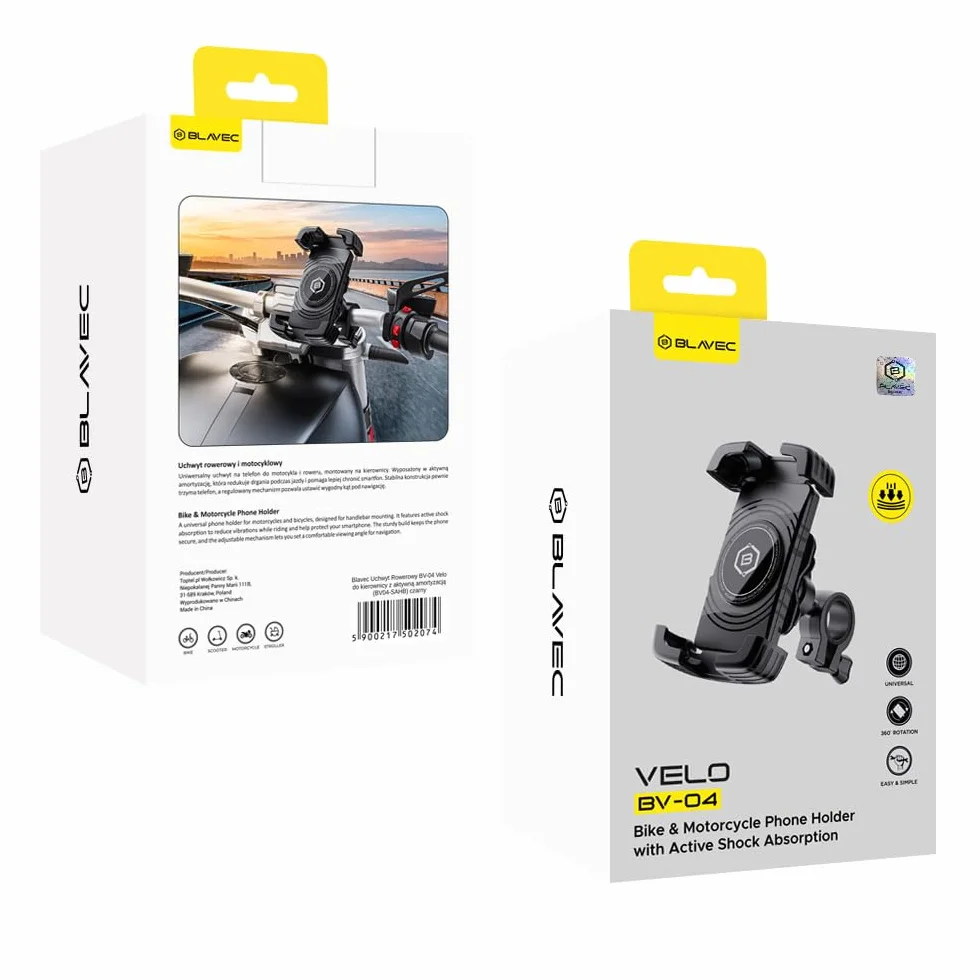 Uchwyt Rowerowy na Telefon Motocyklowy Uchwyt Aktywna Amortyzacja na Rower Antywibracyjny VELO BV-04