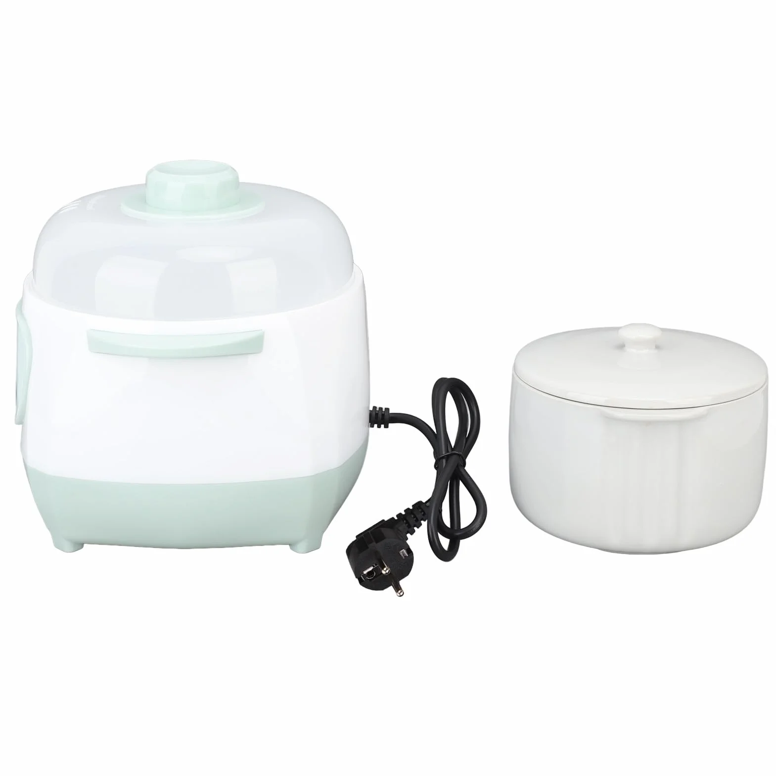 Mijoteuse, Saine et Sûre Mijoteuse en Céramique 1 L Facile à Transporter et à Ranger Marmite Chauffante Uniforme et Efficace pour Mijoter des Soupes Nutritives (Prise UE 220V)
