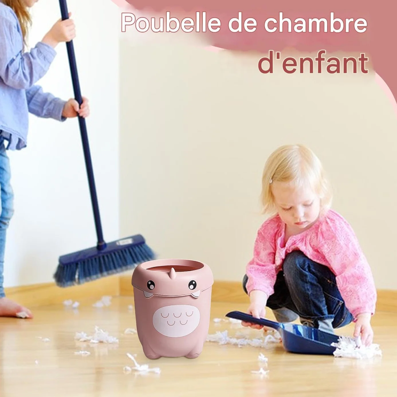 Poubelle Mignonne Corbeille Cartoon Design Ouvert Multifonction Pour Chambre Enfant